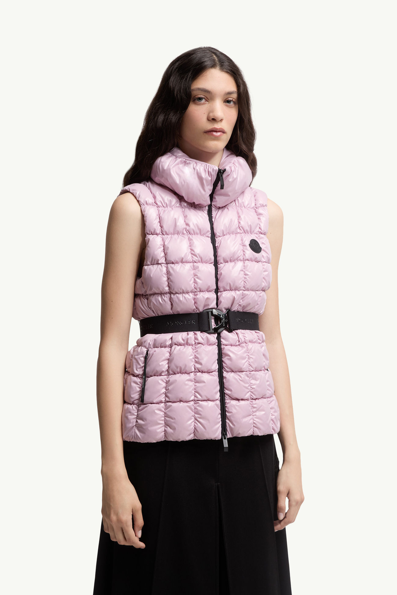 Emilion Square-Quilted Down Vest Women Pink Moncler 3