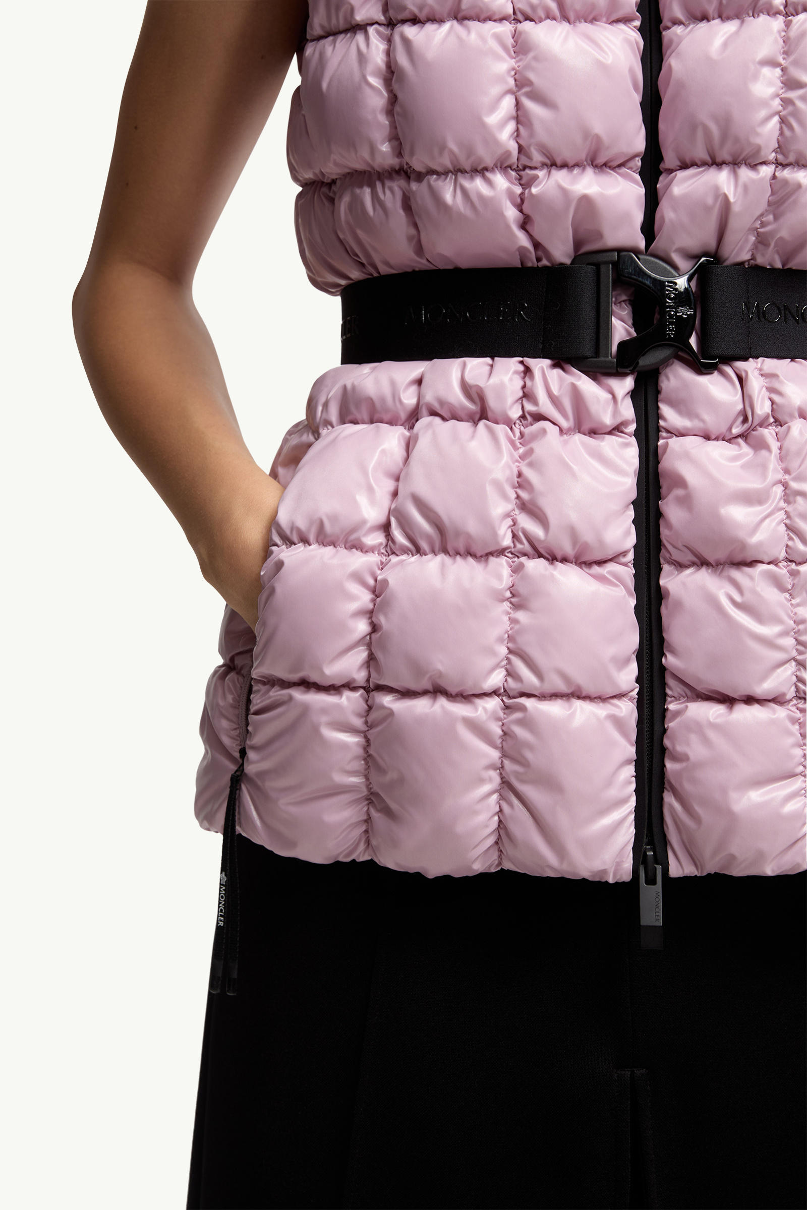 Emilion Square-Quilted Down Gilet Women Pink Moncler 5