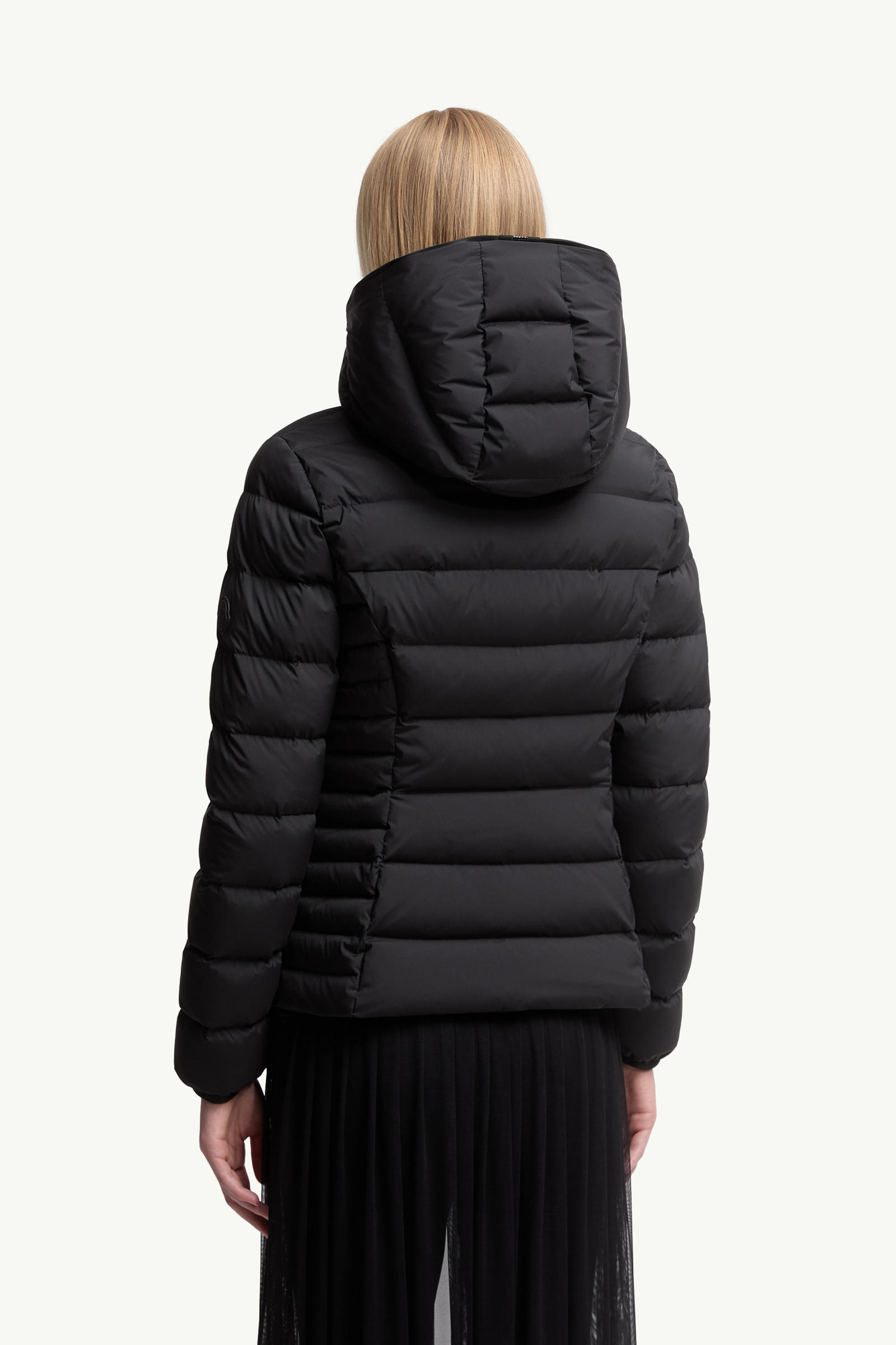 Herbe Hooded Short Down Jacket Women Black Moncler 4