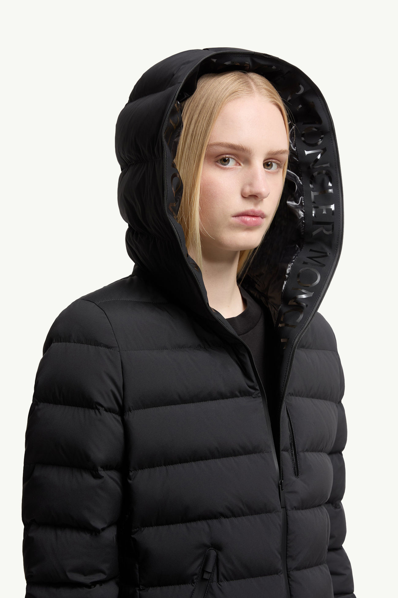 Herbe Hooded Short Down Jacket Women Black Moncler 5