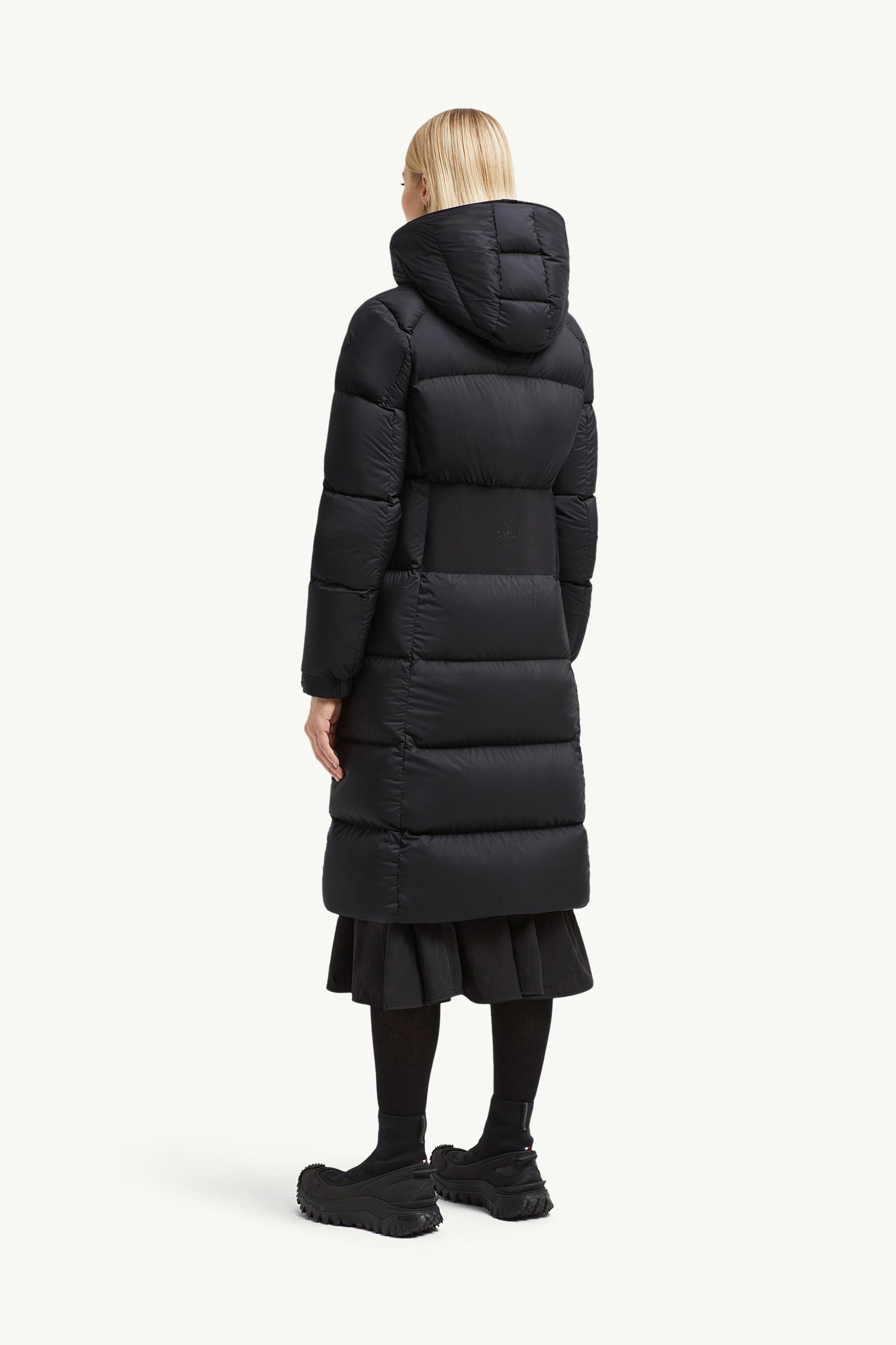 Arredoun Hooded Long Down Jacket Women Black Moncler 4