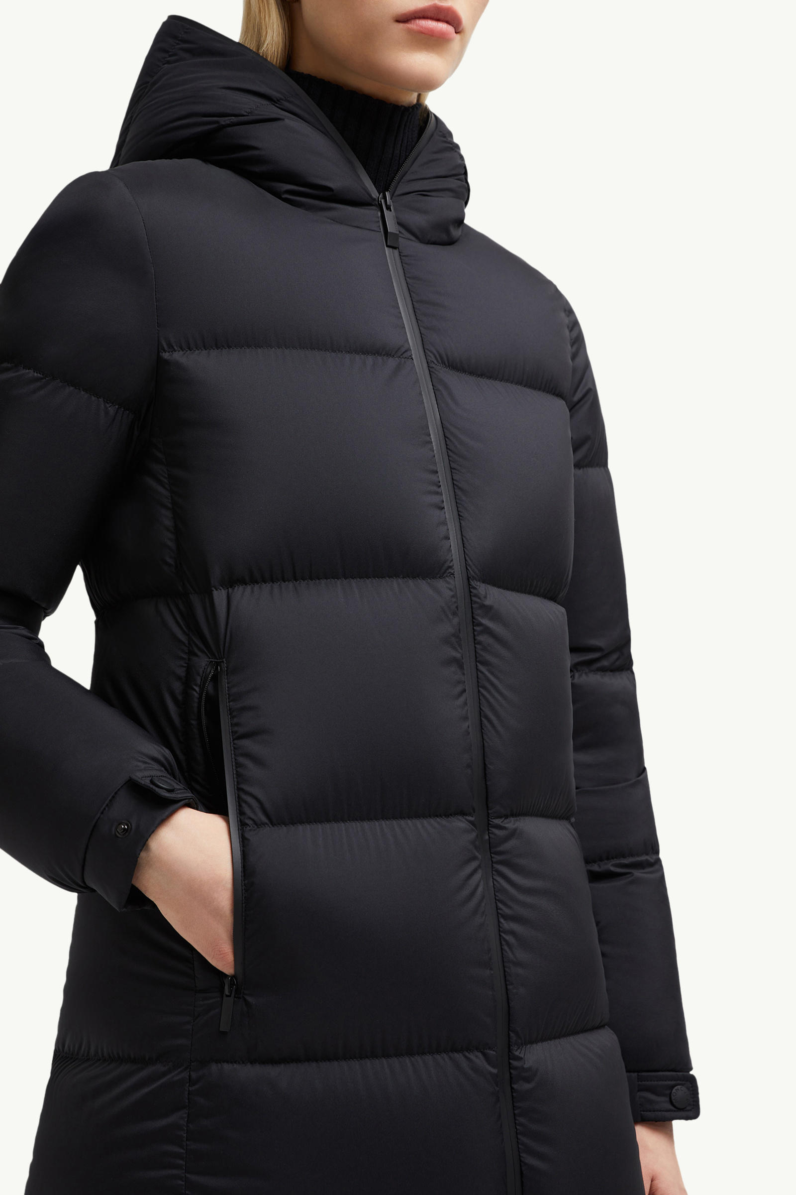 Arredoun Hooded Long Down Jacket Women Black Moncler 5