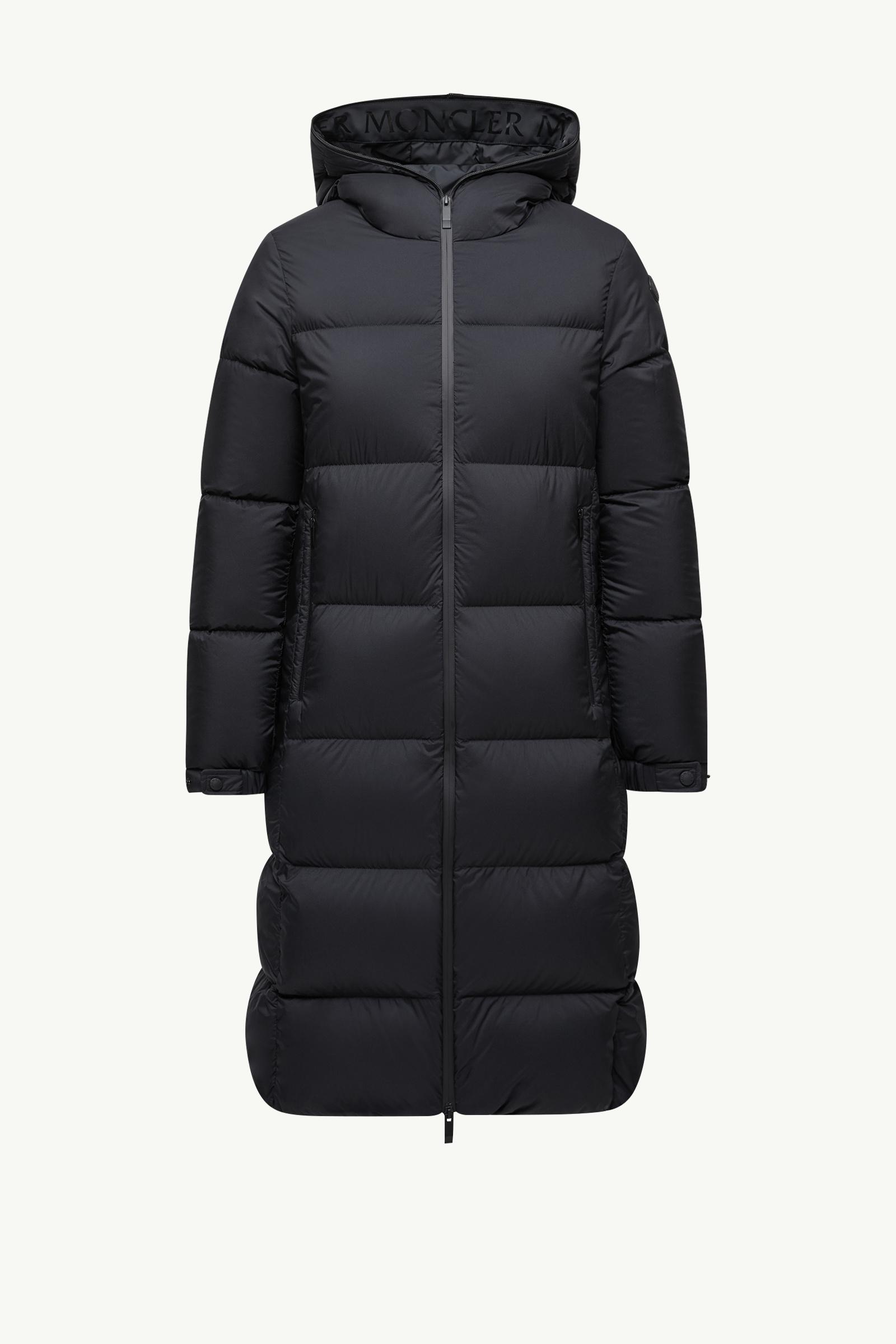 Black Courcelles Hooded Mid-Length Down Jacket - Long Black Courcelles Hooded Mid-Length Down Jacket - Long