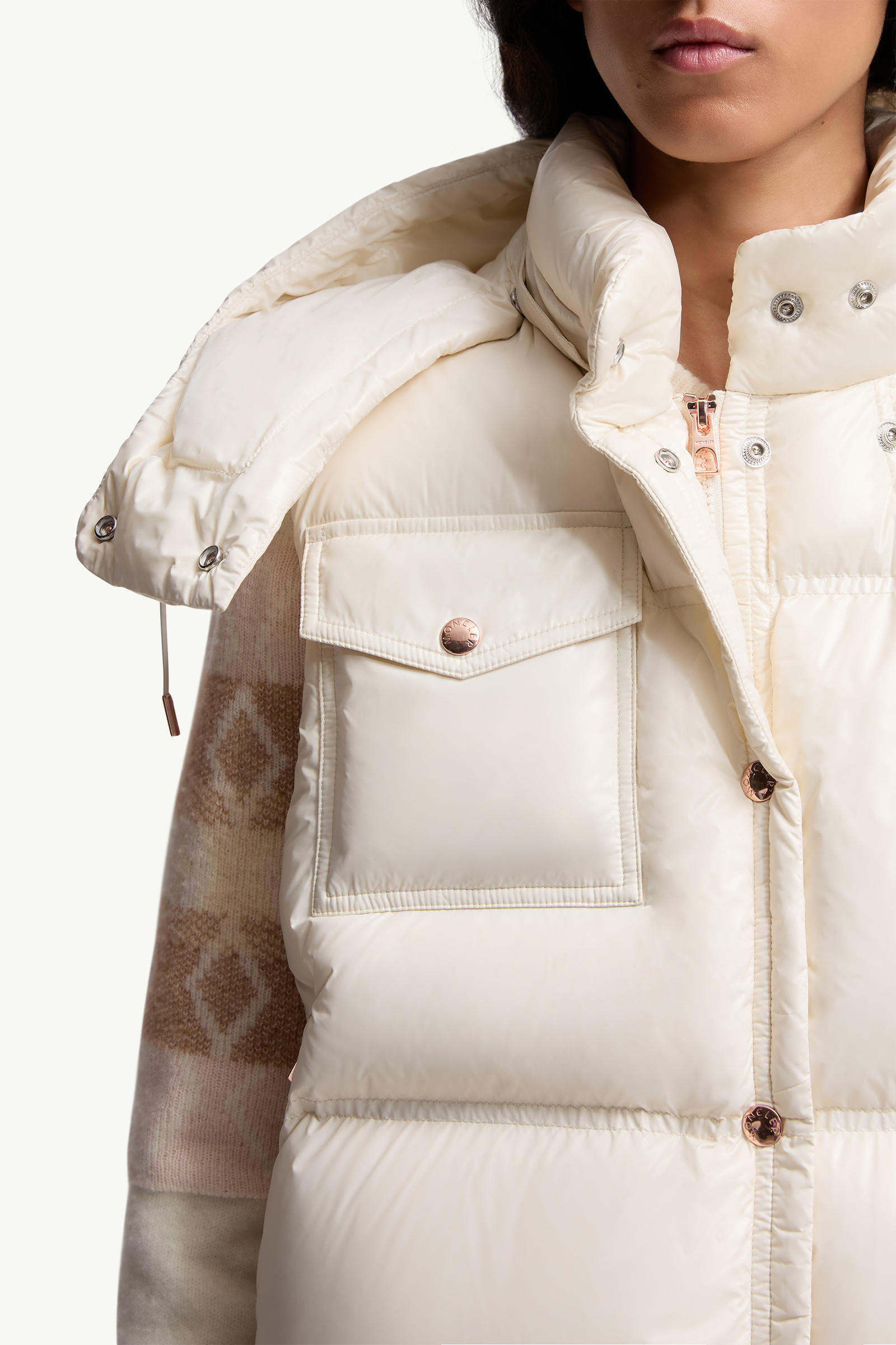 Pario Hooded Down Gilet Women White Moncler 7
