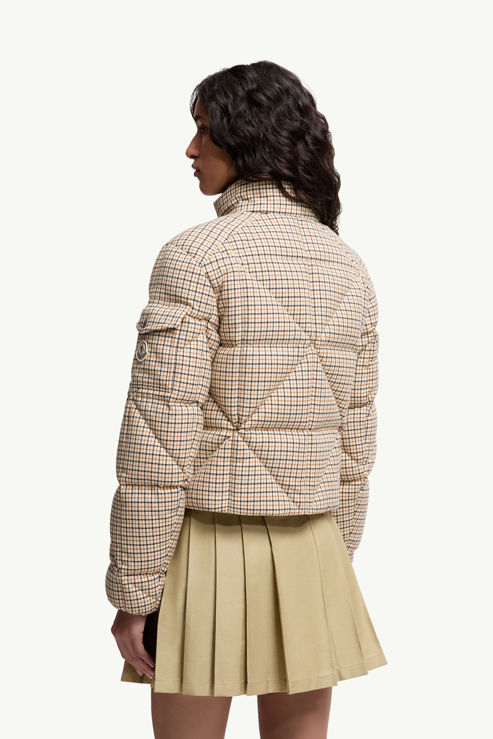 Keros Diamond-Quilted Wool Blend Short Down Jacket Women Beige Moncler 4