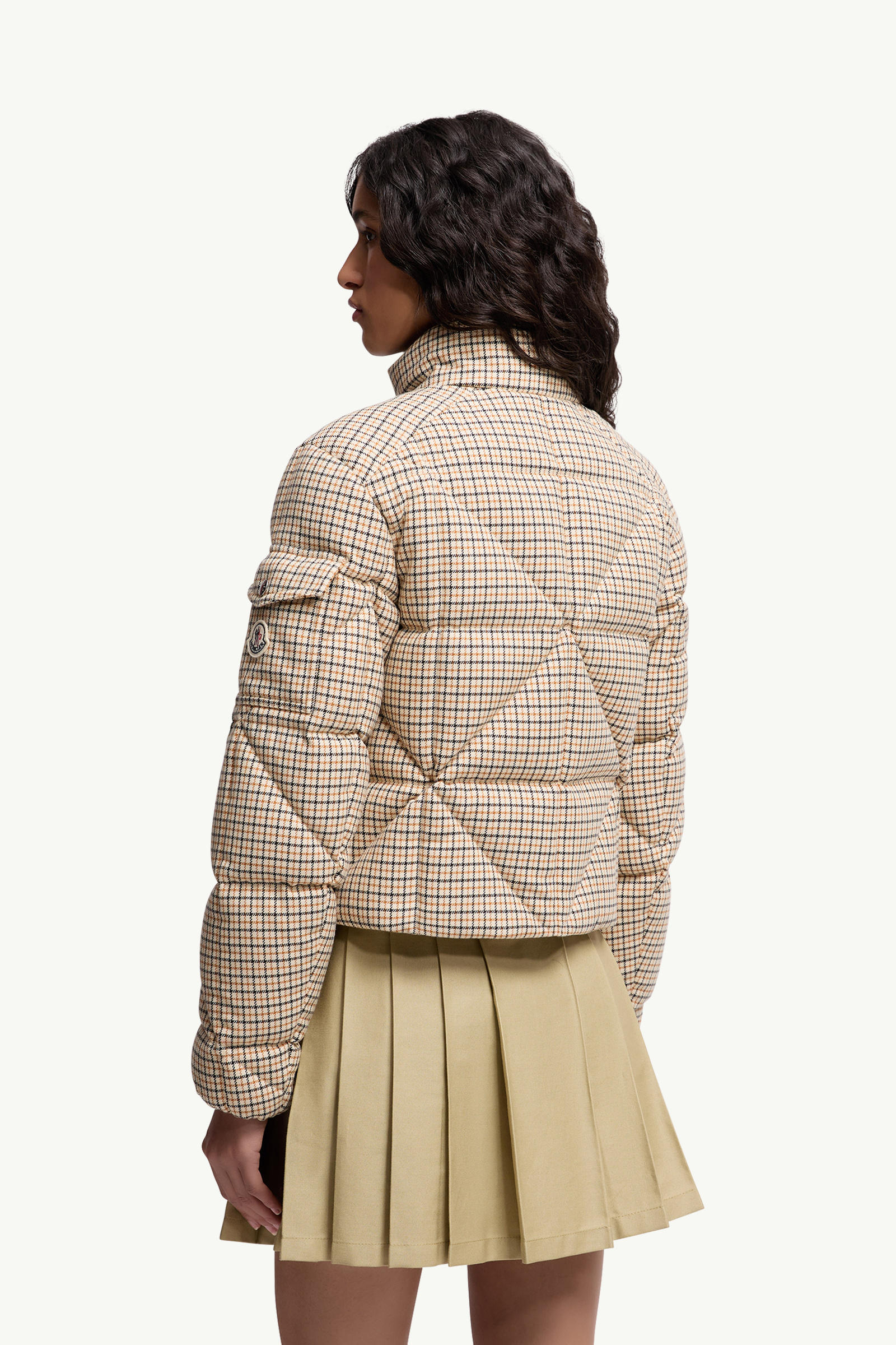 Keros rautenförmig gesteppte kurze Daunenjacke aus einer Wollmischung Damen Beige Moncler 4