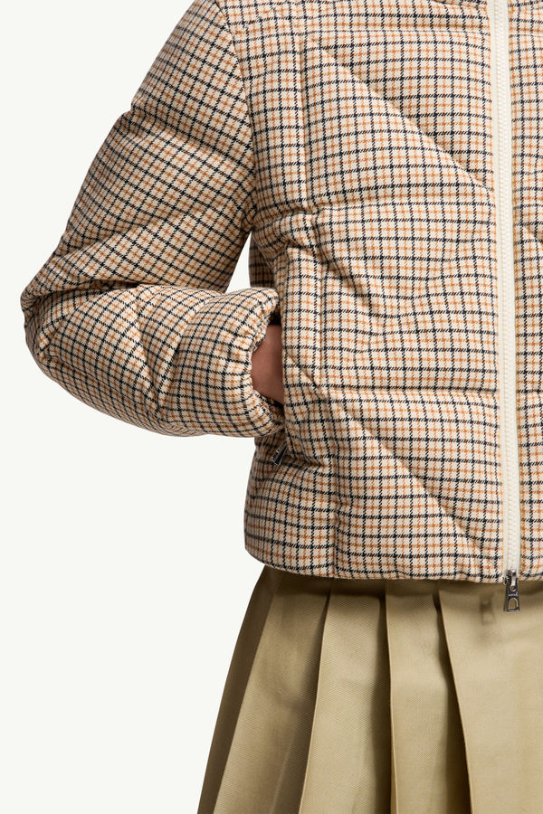 Keros Diamond-Quilted Wool Blend Short Down Jacket Women Beige Moncler 5