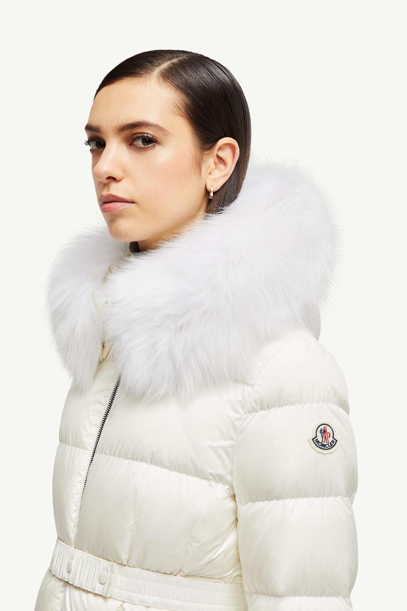 Boed Hooded Shearling-Trimmed Short Down Jacket Women White Moncler 1