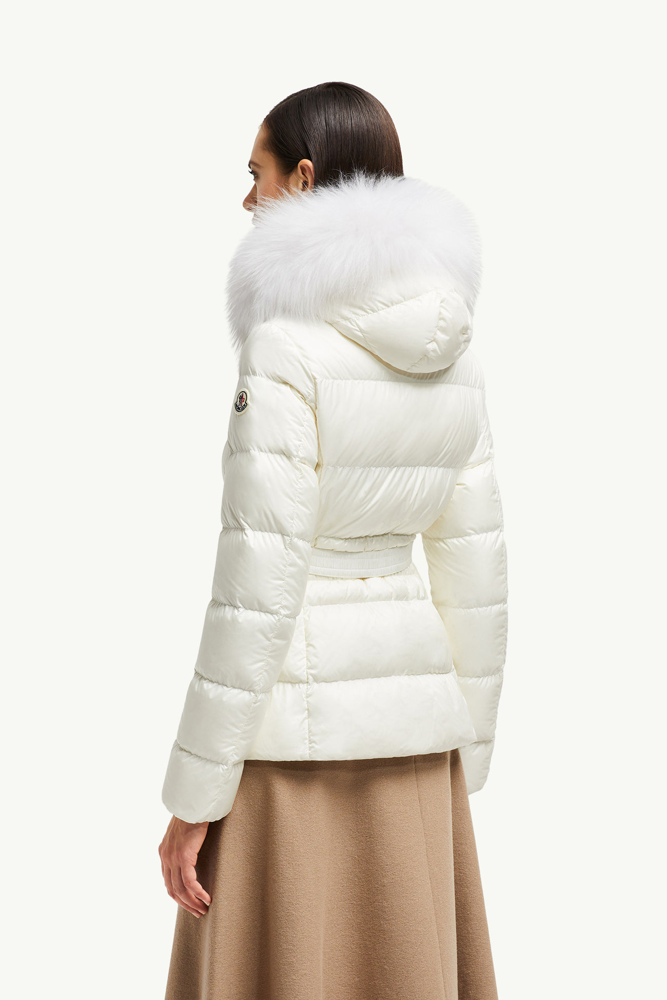 Boed連帽羔羊毛飾邊短身羽絨外套 女士 白色 Moncler 4