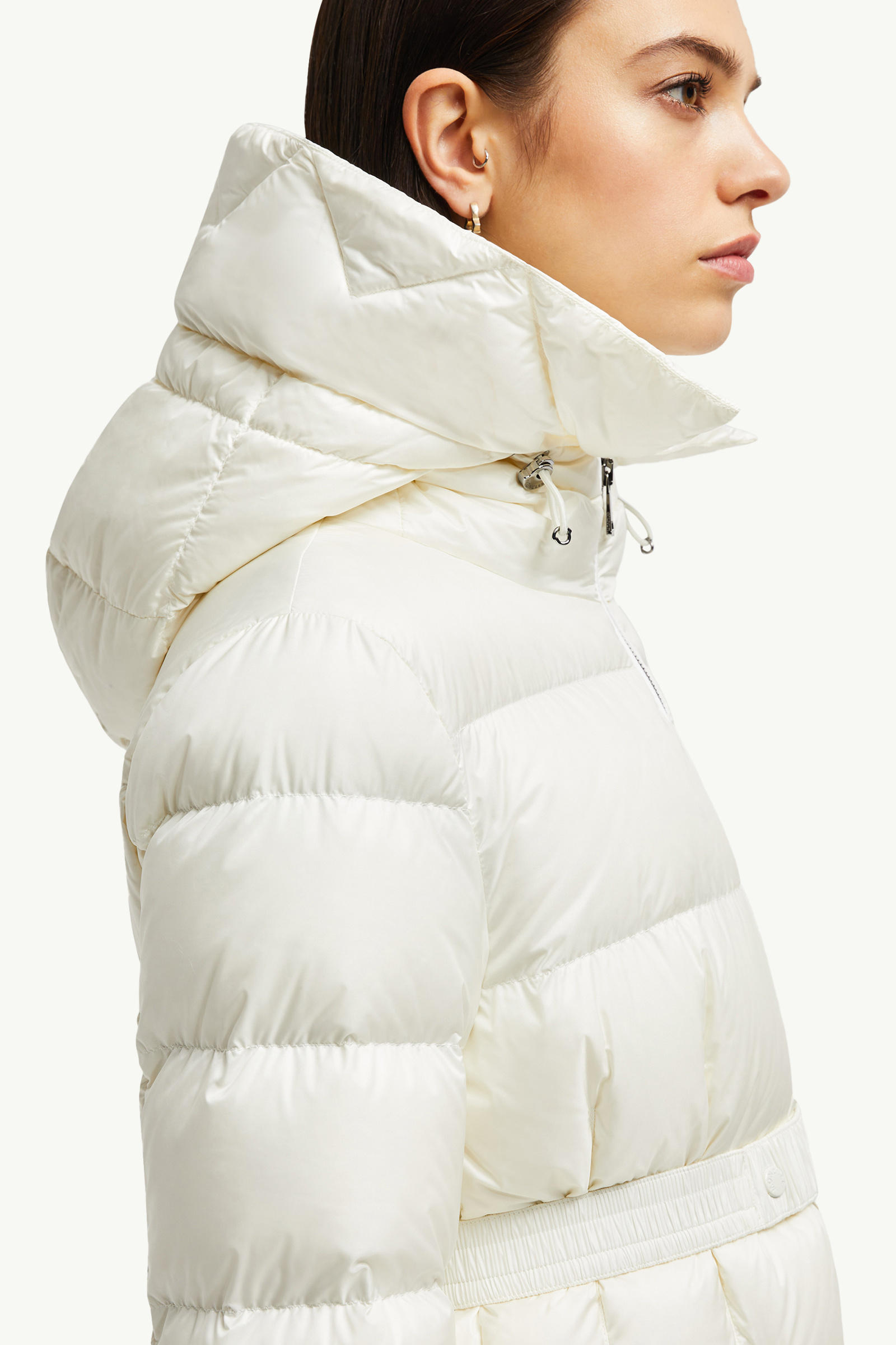Piumino corto Boed con cappuccio e orlo in shearling Donna Bianco Moncler 7