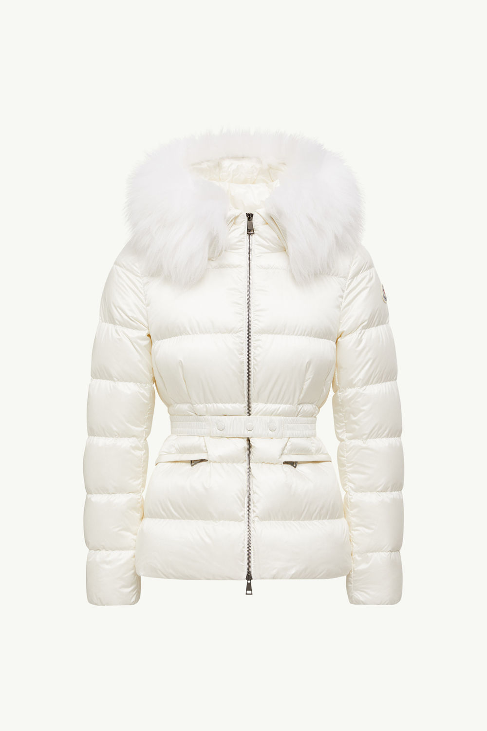 Boed Hooded Shearling-Trimmed Short Down Jacket Women White Moncler 2