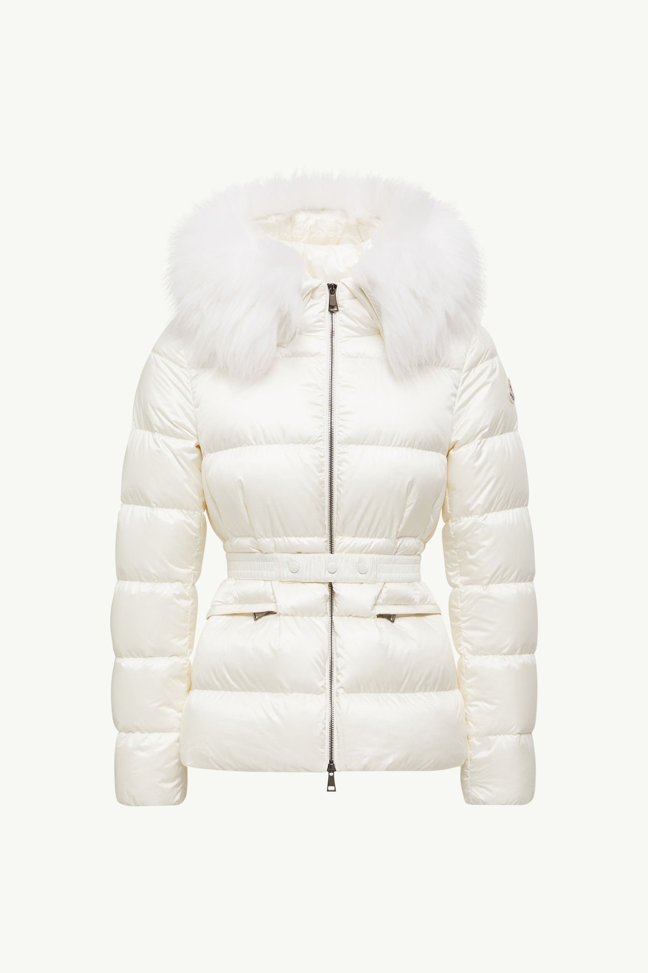 Boed Hooded Shearling-Trimmed Short Down Jacket Women White Moncler 2