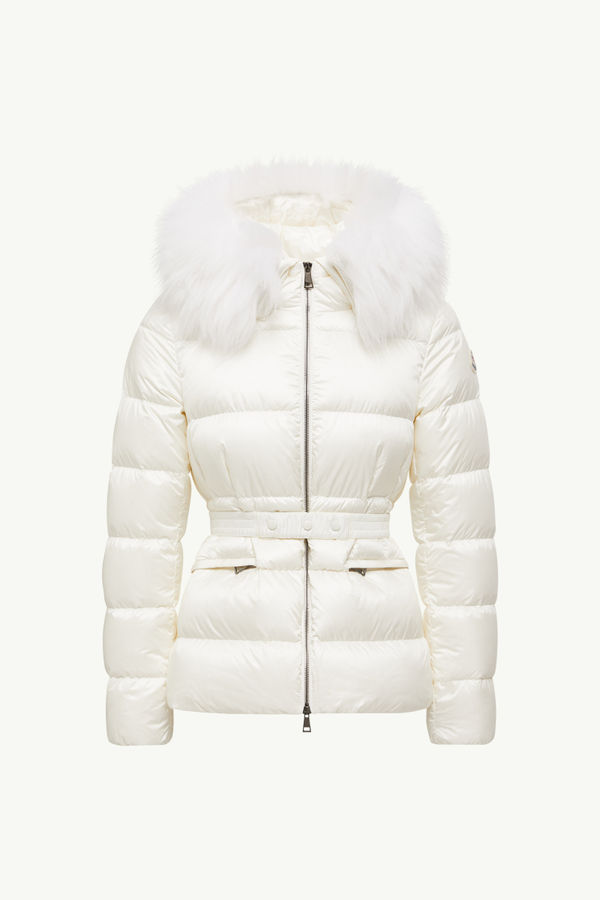 Boed Hooded Shearling-Trimmed Short Down Jacket Women White Moncler 2
