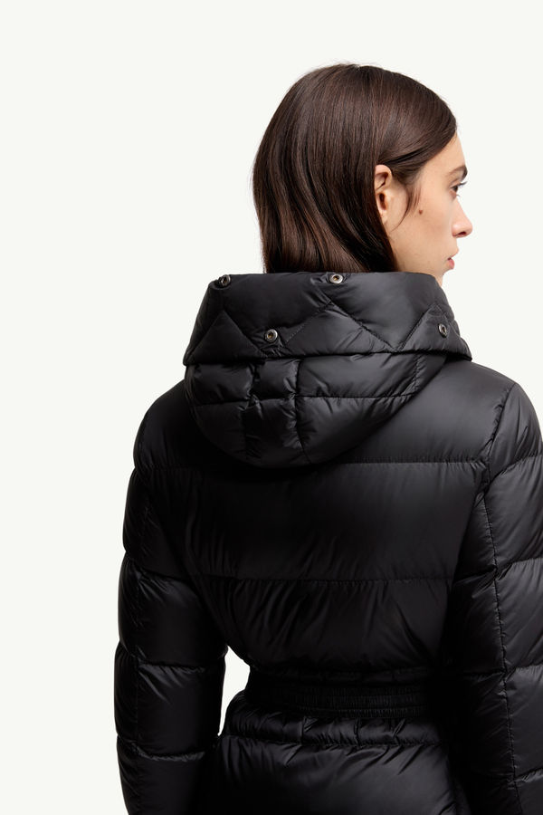 Boed Hooded Shearling-Trimmed Short Down Jacket Women Black Moncler 5