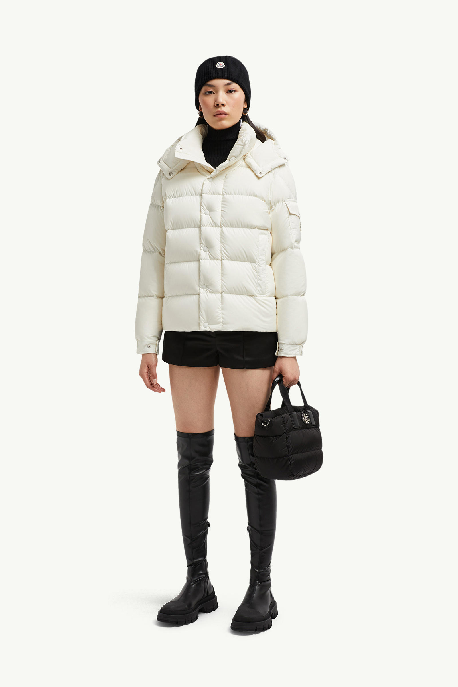 Moncler Maya 70 Hooded Short Down Jacket Women White Moncler 0