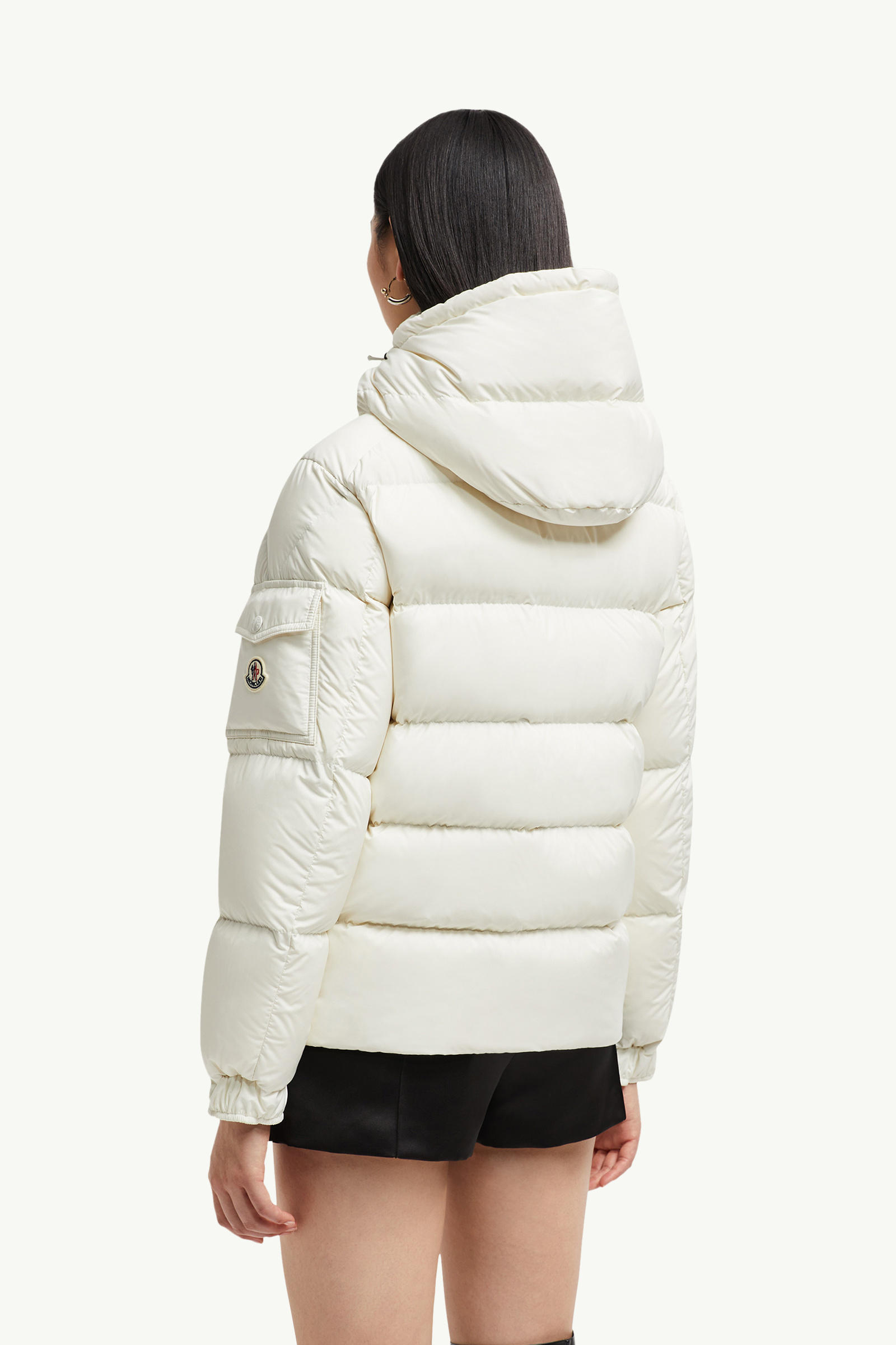 Doudoune courte à capuche Moncler Maya 70 Femmes Blanc Moncler 4