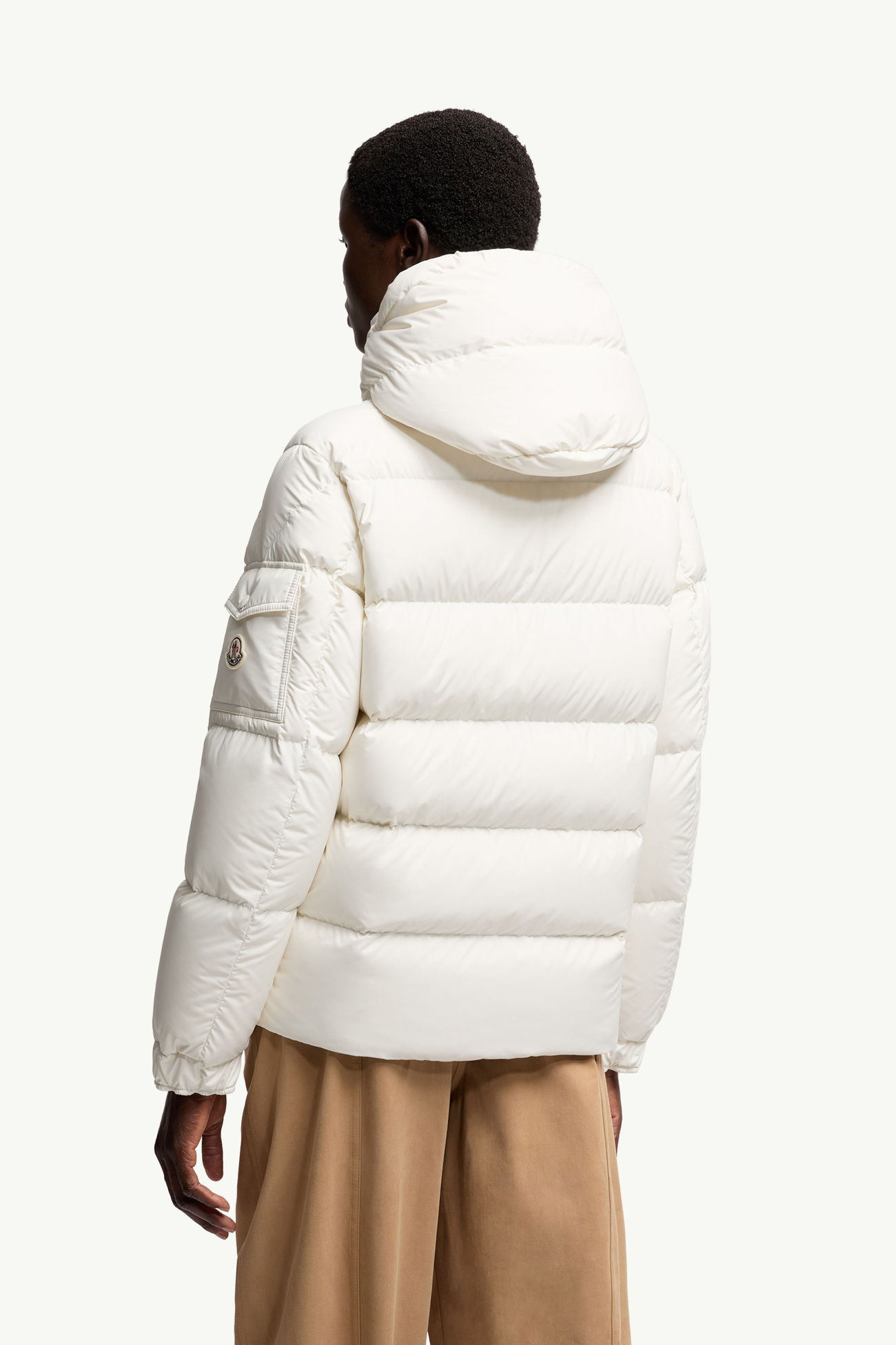 Moncler Maya 70 kurze Daunenjacke mit Kapuze Damen Weiß Moncler 4