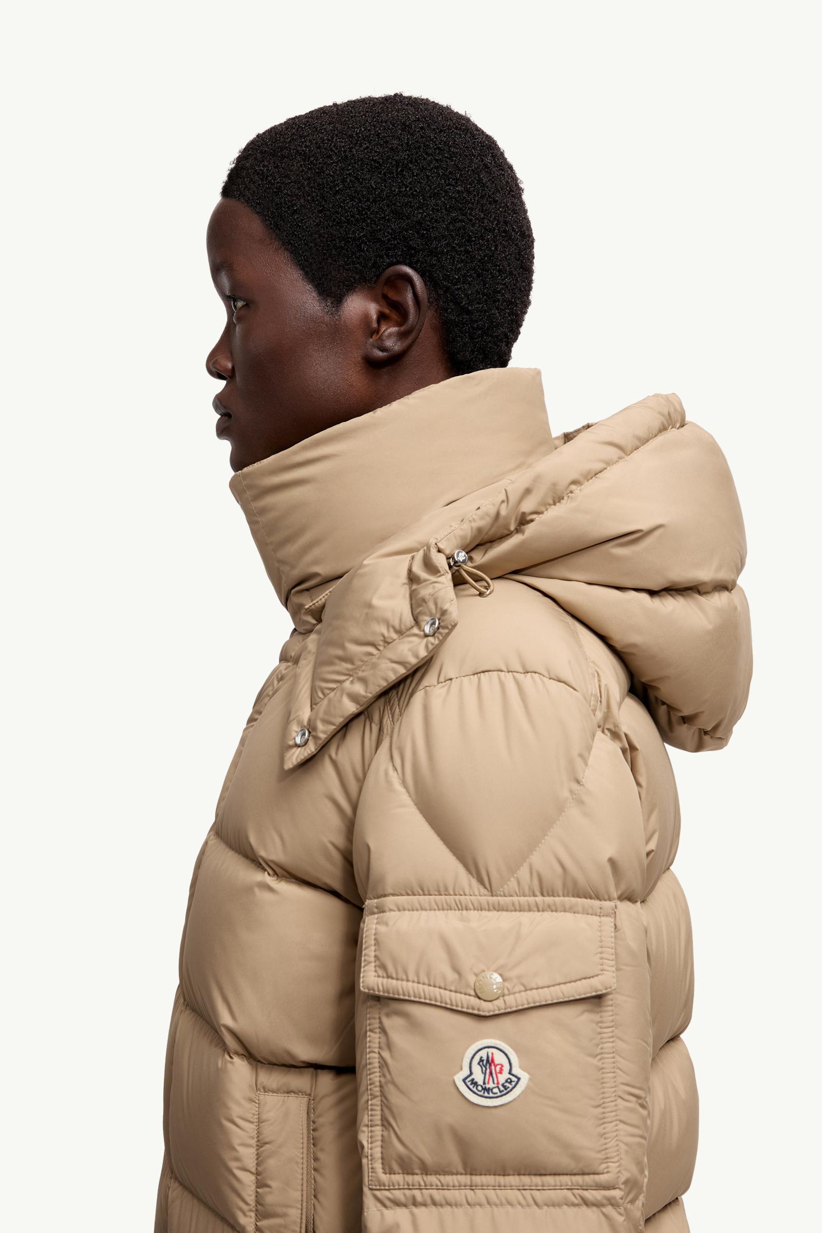 Moncler Maya 70 Hooded Short Down Jacket Women Beige Moncler 1