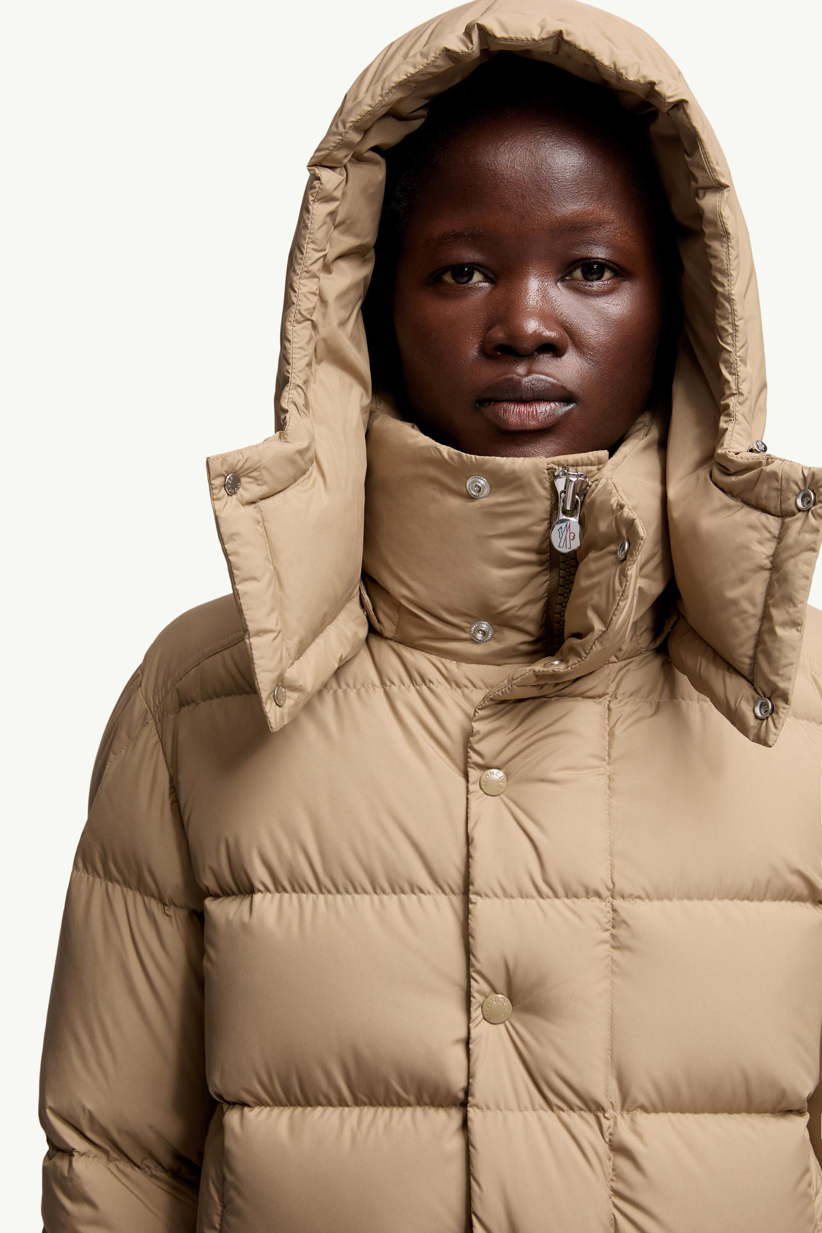 Moncler Maya 70 Hooded Short Down Jacket Women Beige Moncler 6