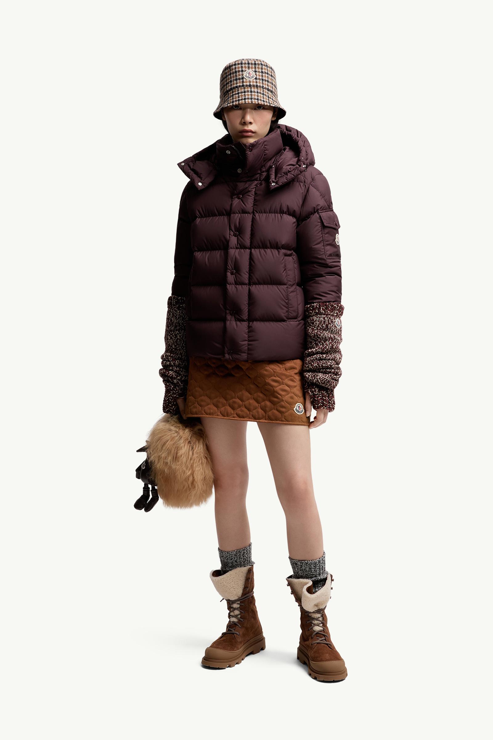 Burgundy Moncler Maya 70 Hooded Short Down Jacket - Short Down