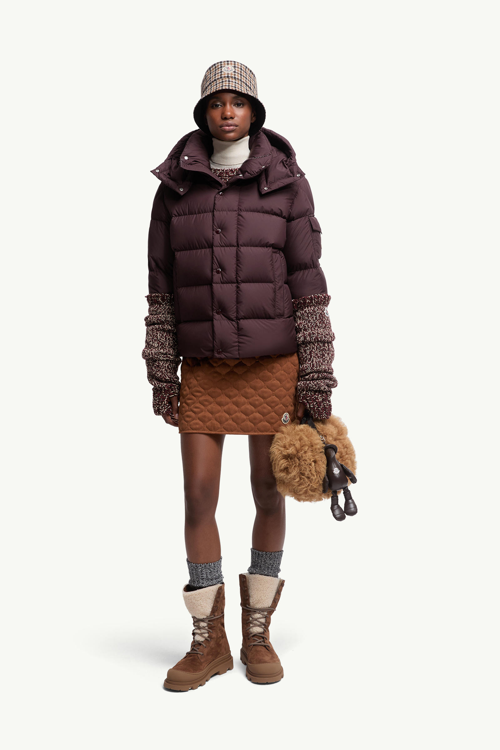 Moncler Maya 70 Hooded Short Down Jacket Women Burgundy Moncler 0