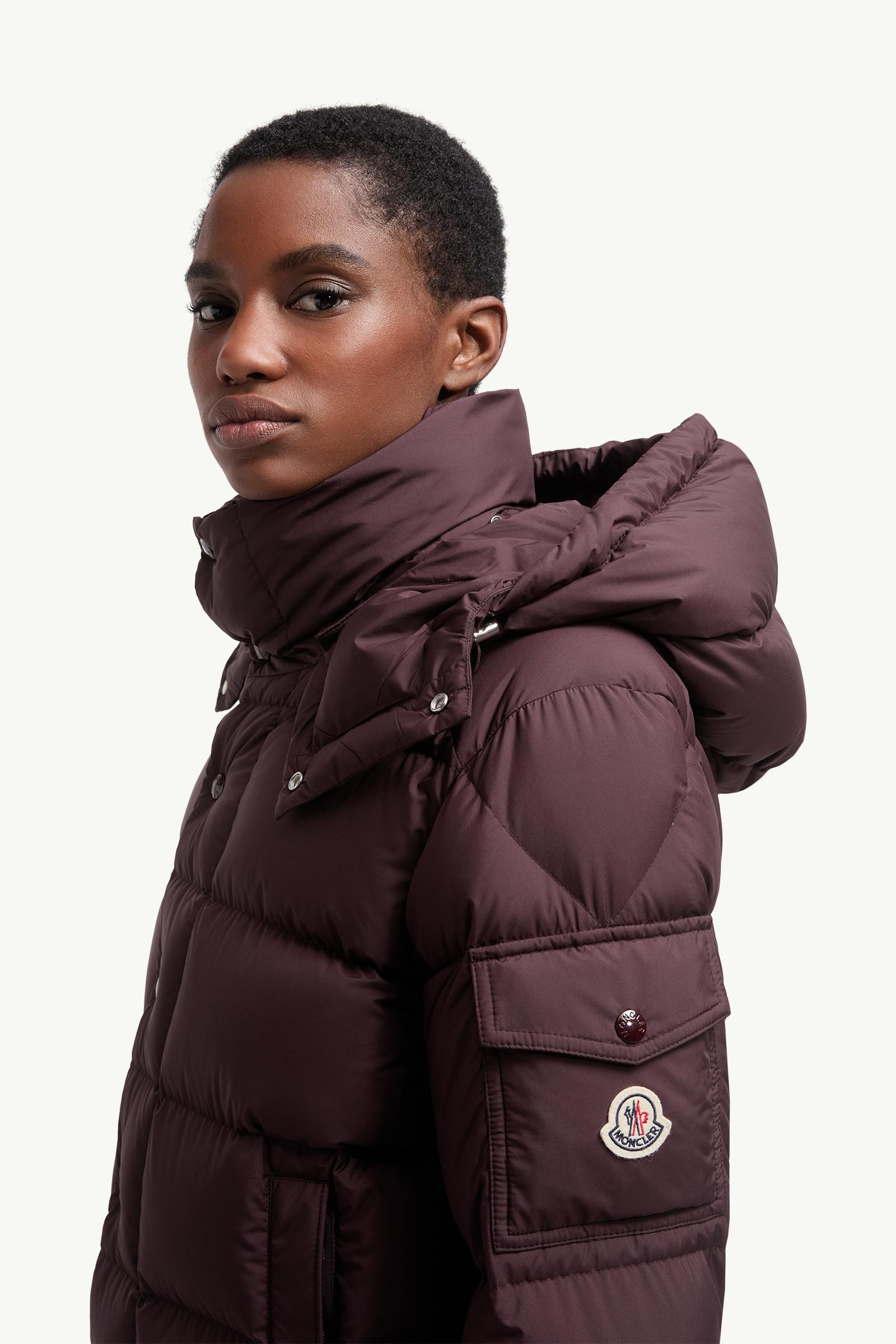 Moncler Maya 70 Hooded Short Down Jacket Women Burgundy Moncler 1