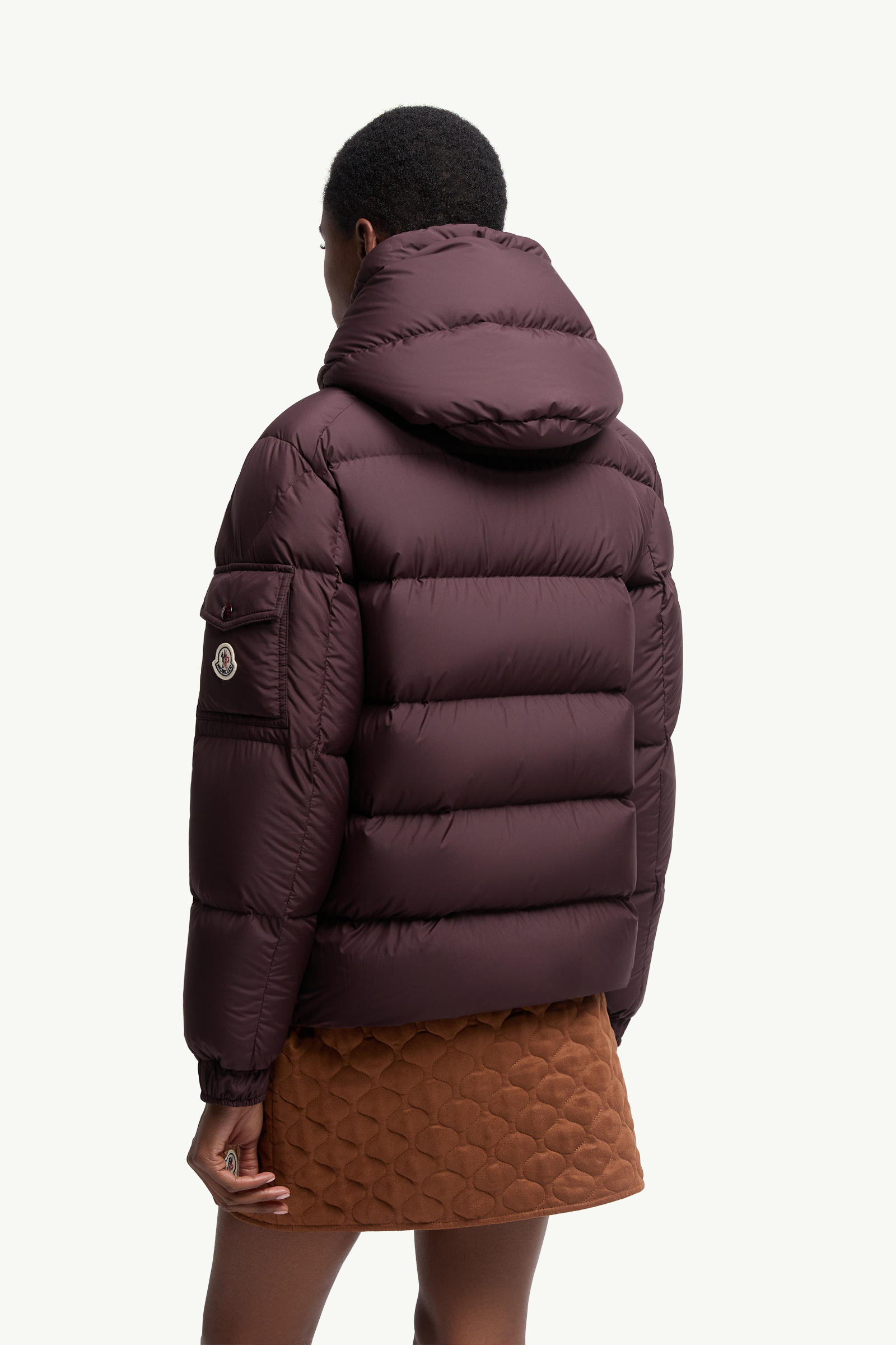 Moncler Maya 70 Hooded Short Down Jacket Women Burgundy Moncler 4