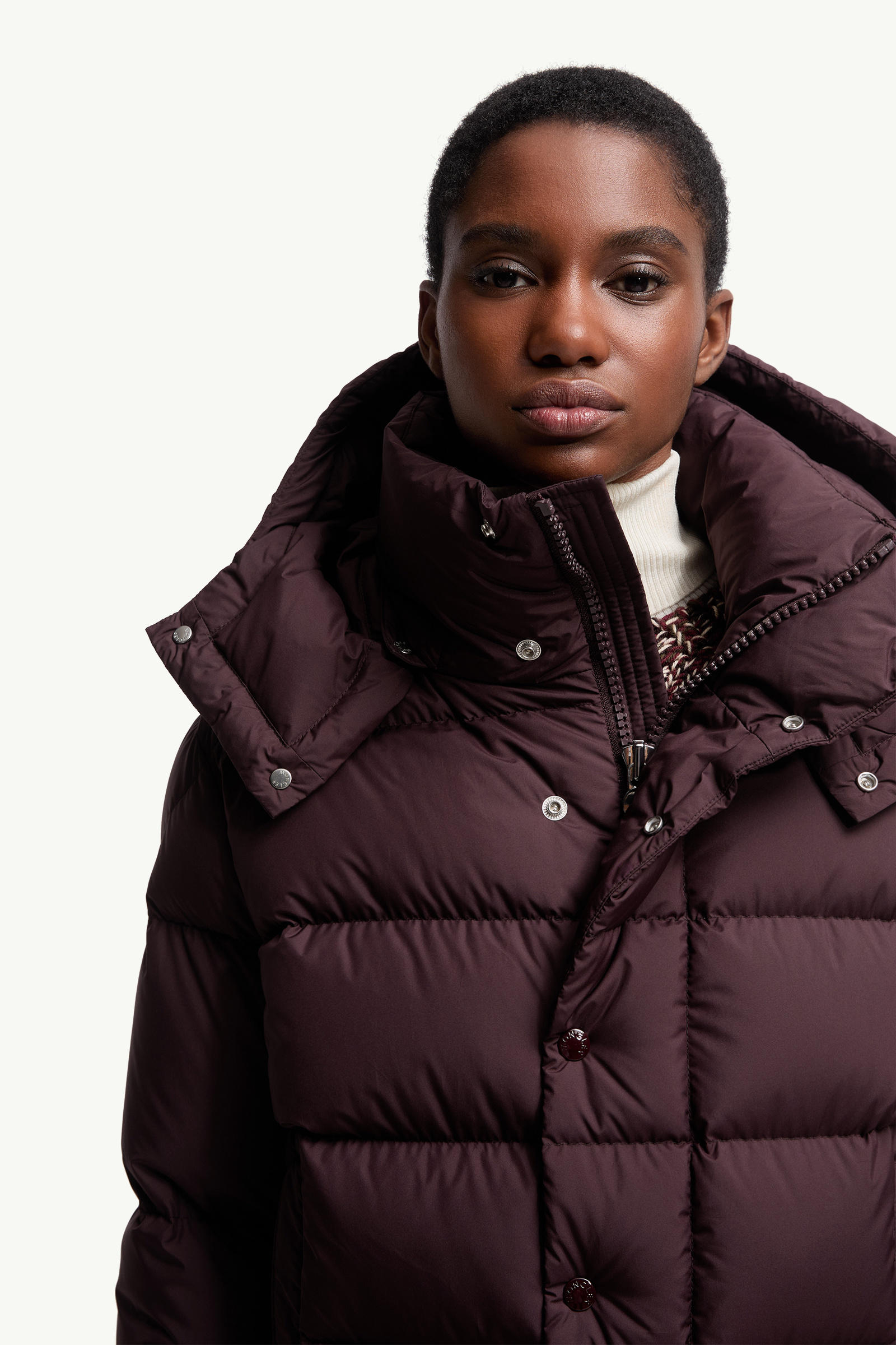 Moncler Maya 70 Hooded Short Down Jacket Women Burgundy Moncler 6