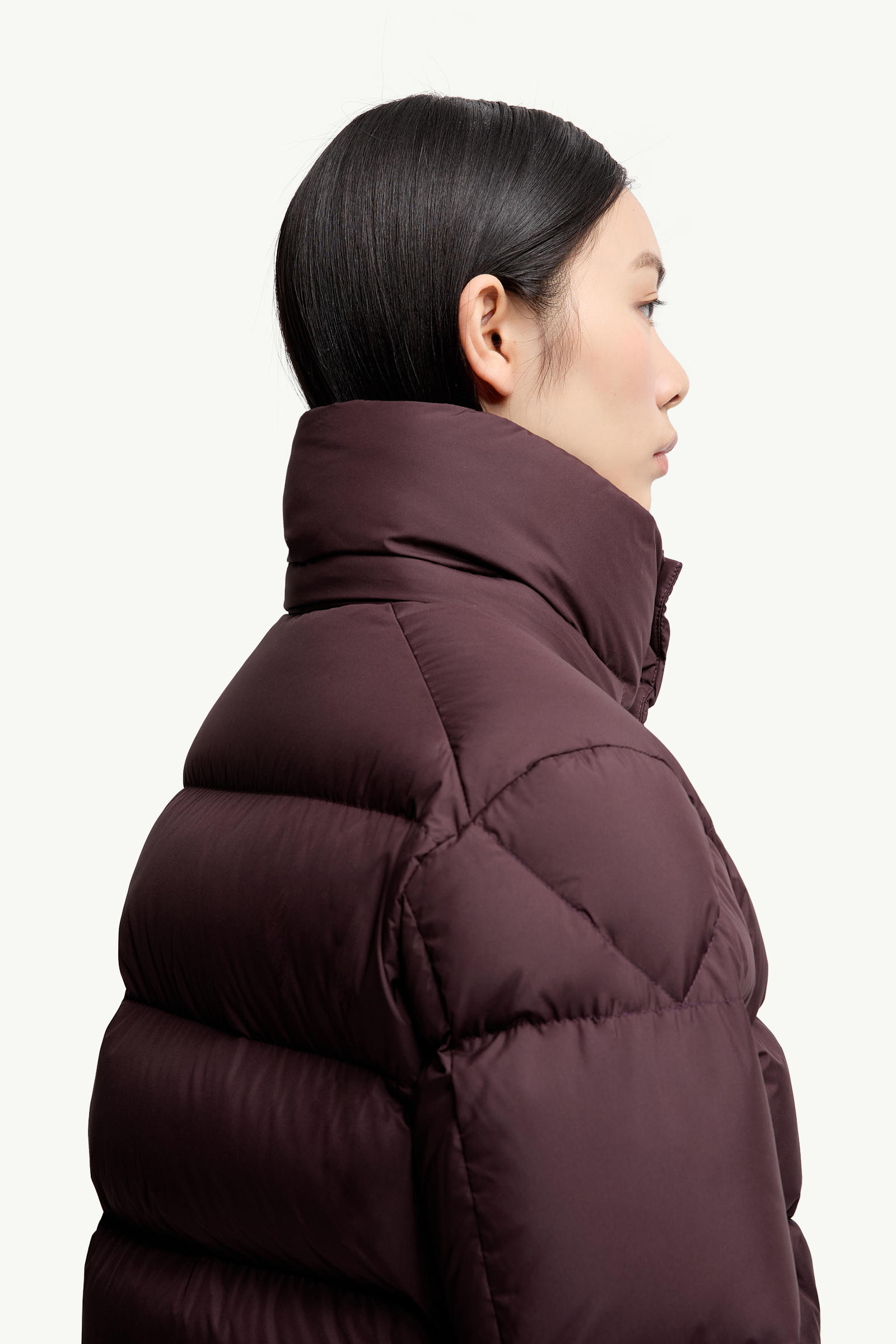 Moncler Maya 70連帽短身羽絨外套 女士 酒紅色 Moncler 6