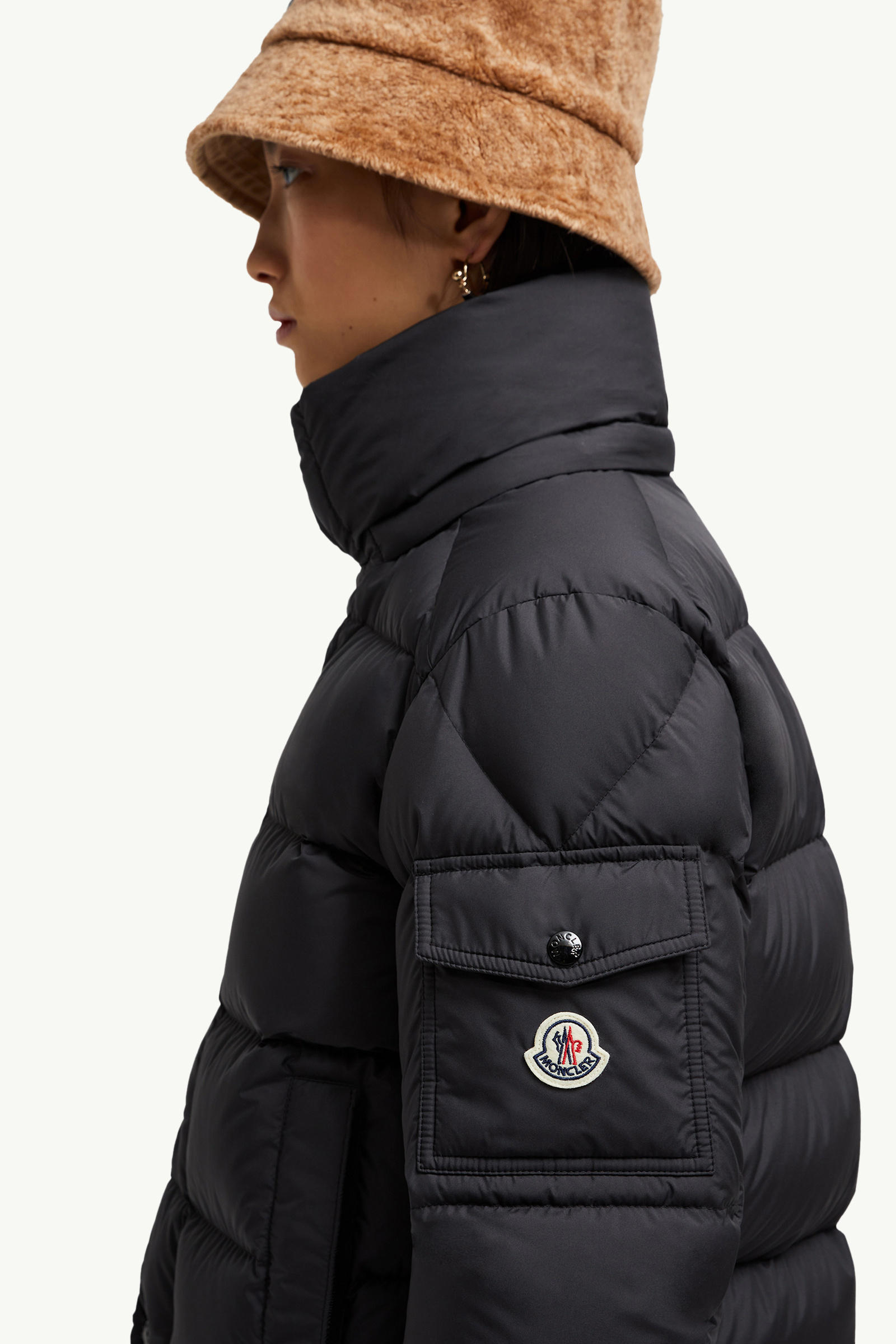 Moncler Maya 70 Hooded Short Down Jacket Women Black Moncler 1