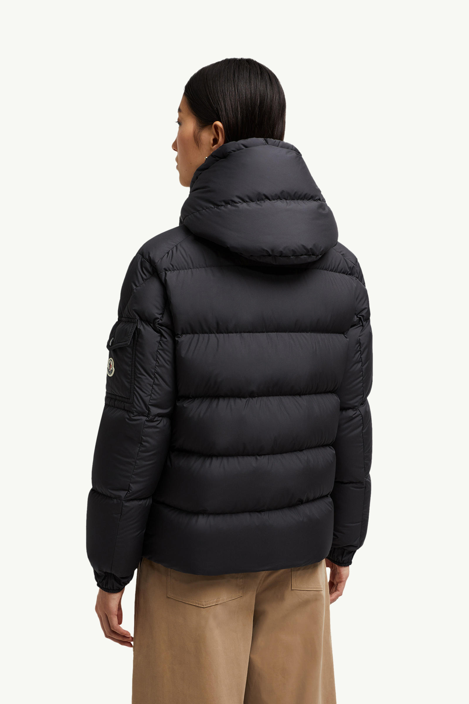 Moncler Maya 70 Hooded Short Down Jacket Women Black Moncler 4
