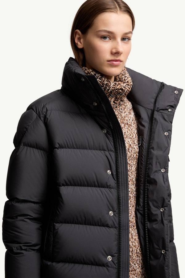 Moncler Maya 70 Hooded Short Down Jacket Women Black Moncler 5