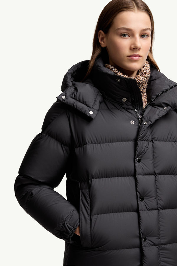 Moncler Maya 70 kurze Daunenjacke mit Kapuze Damen Schwarz Moncler 6