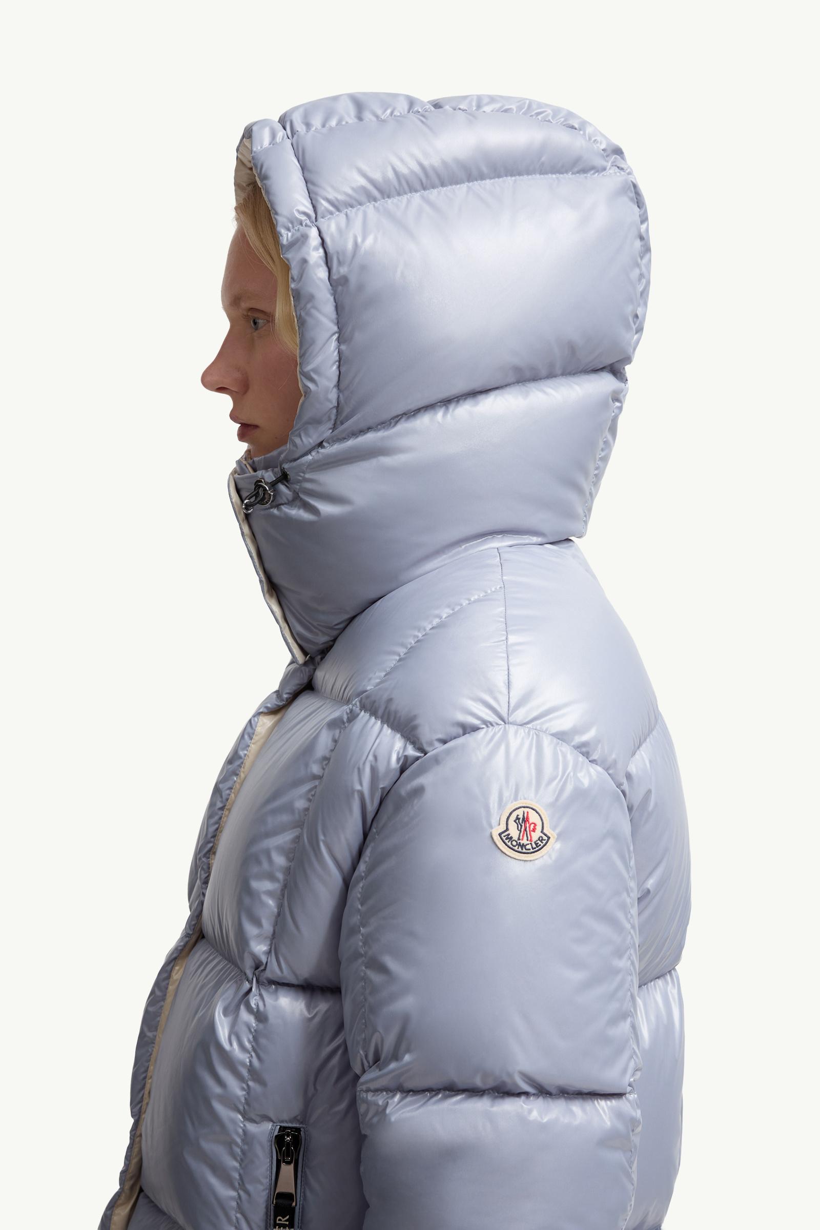 Parana Hooded Short Down Jacket Women Light Blue Moncler 1