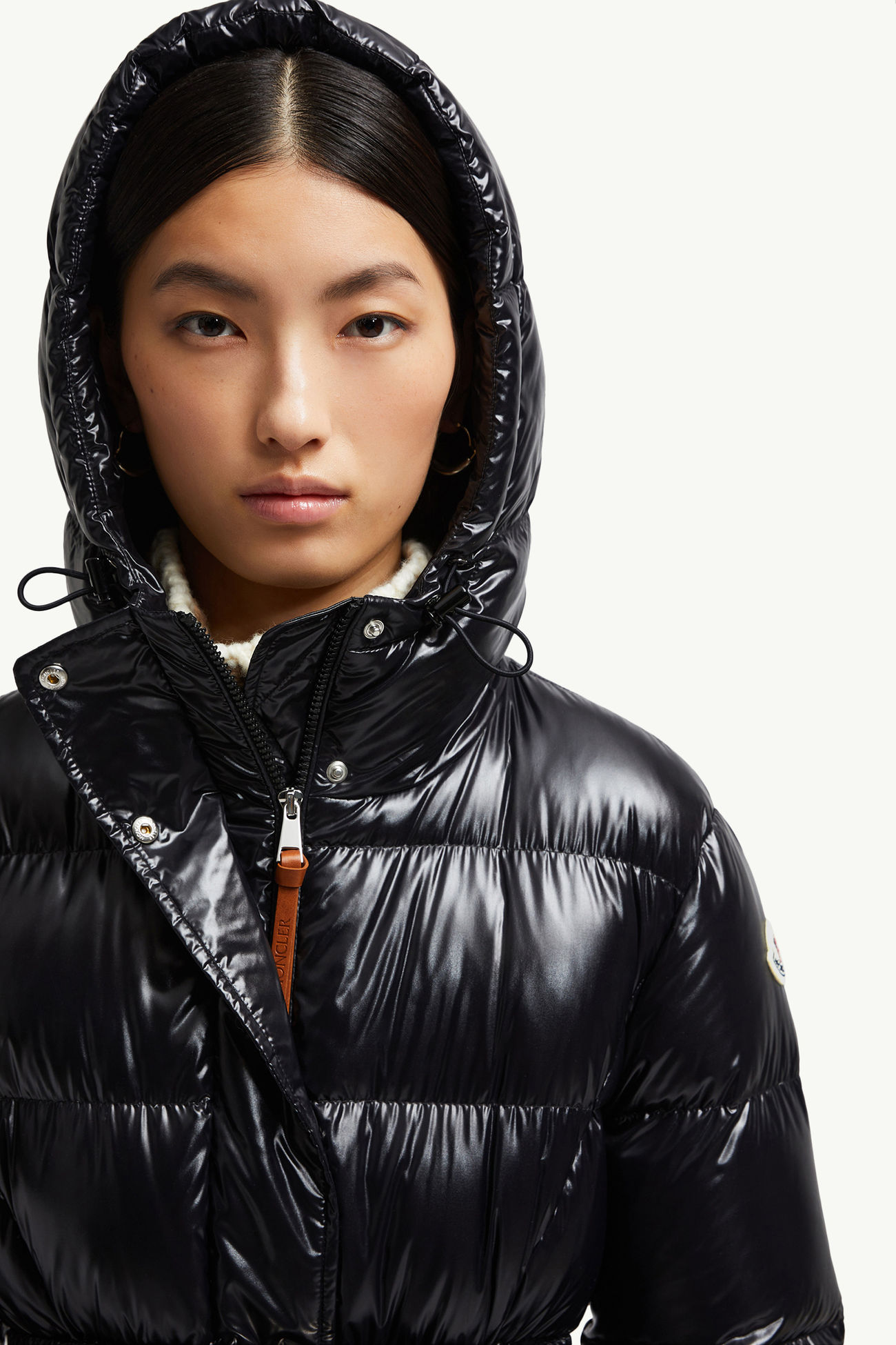 Piumino lungo Bellevue con cappuccio Nero Moncler 1