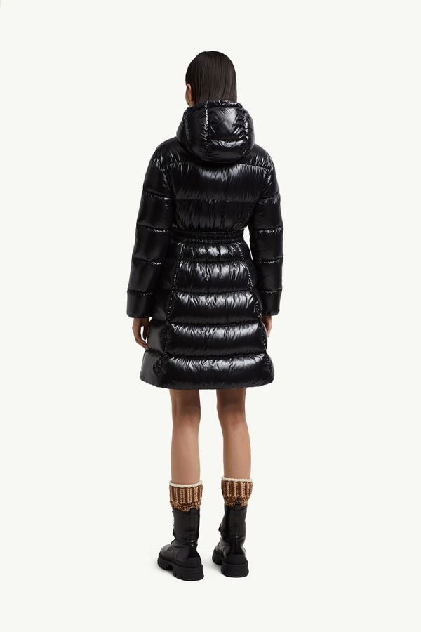 Bellevue Hooded Long Down Jacket Black Moncler 4