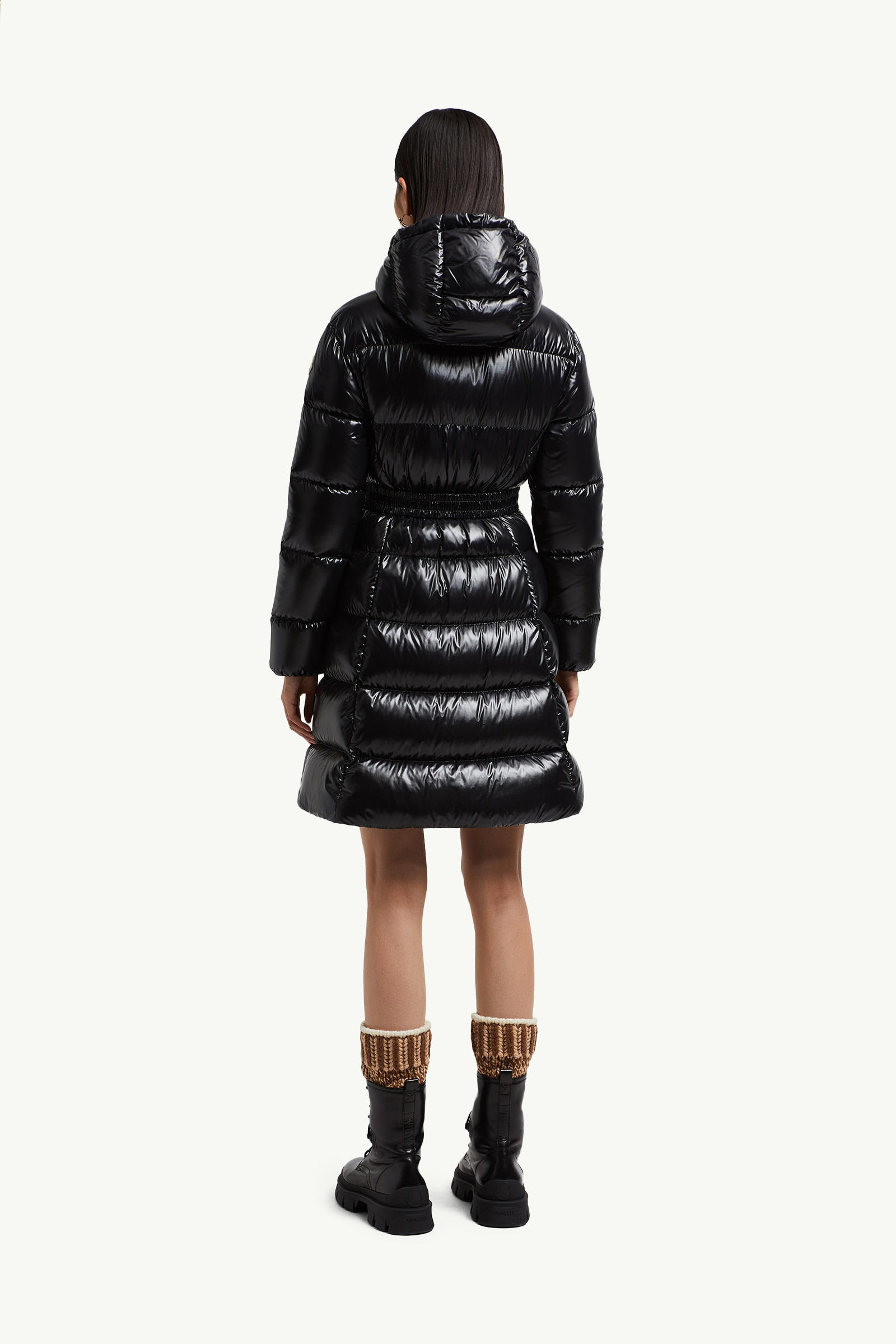 Bellevue Hooded Long Down Jacket Black Moncler 4