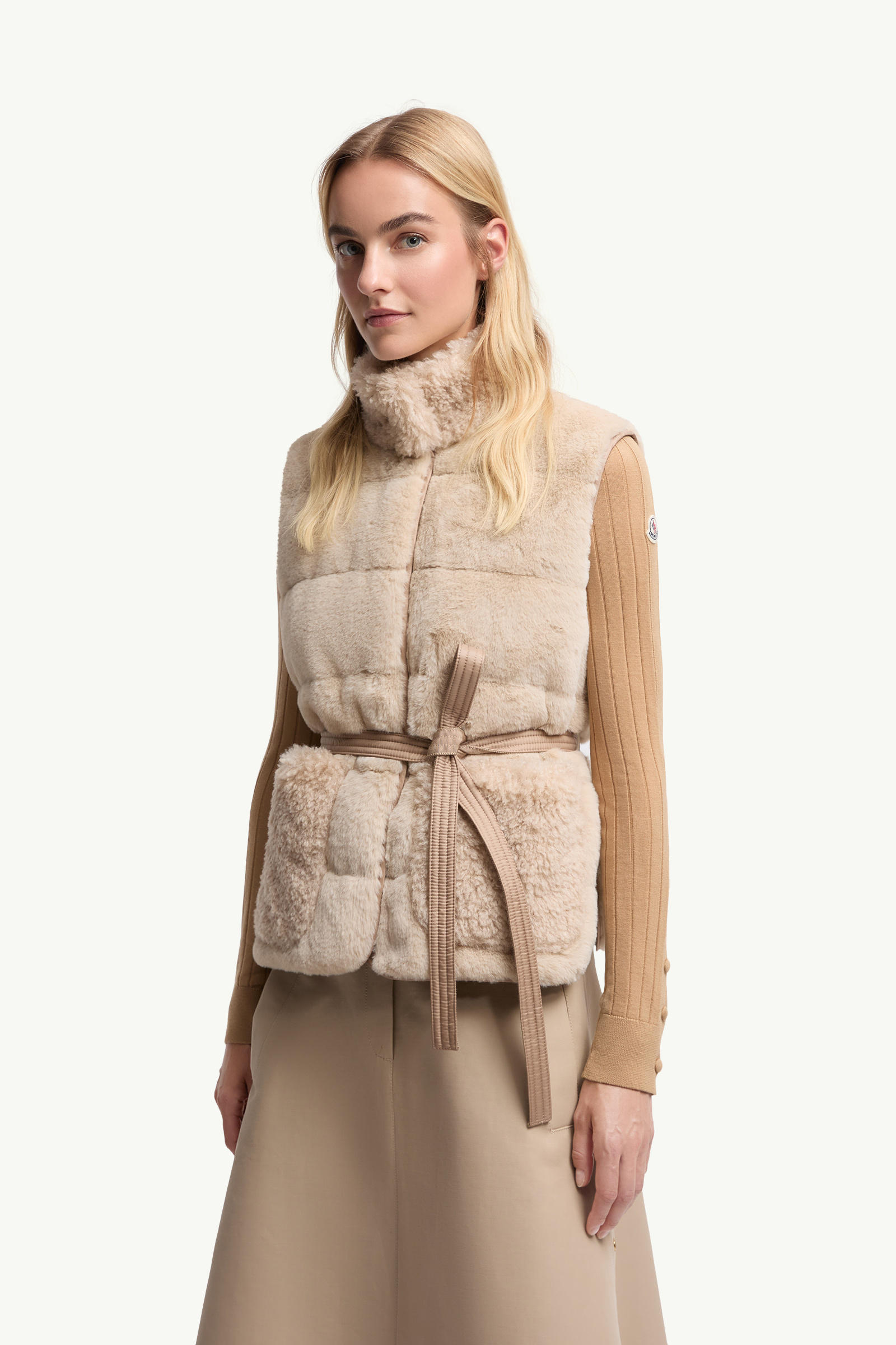 Joui Teddy Down Gilet Women Light Beige Moncler 3
