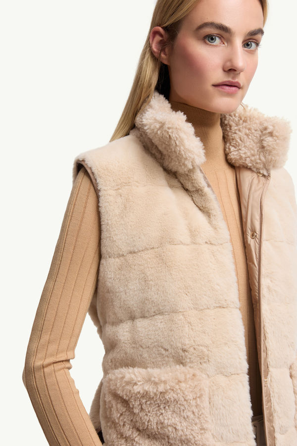 Joui Teddy Down Gilet Women Light Beige Moncler 7