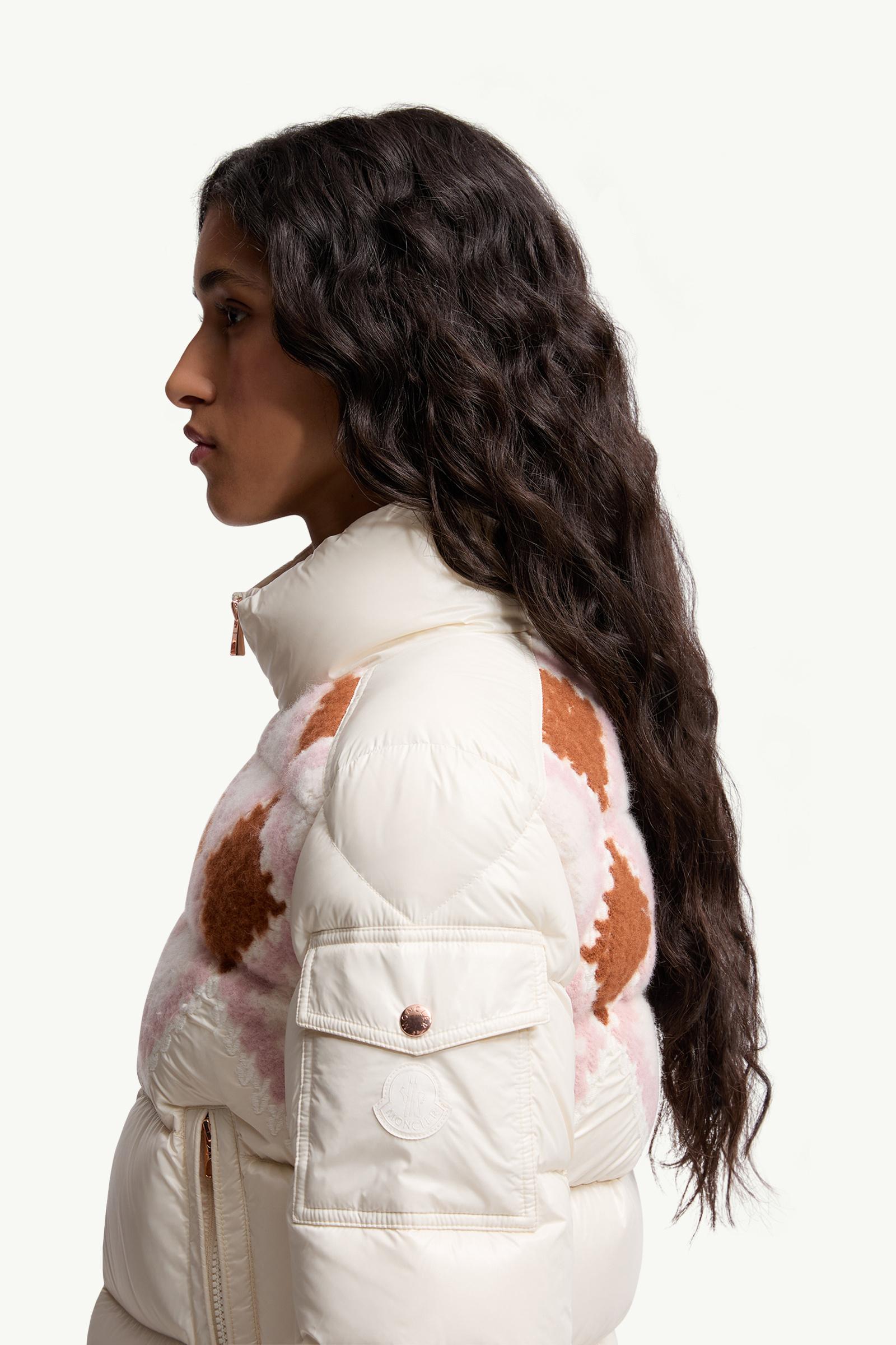 Megara Wool-Trimmed Short Down Jacket Women White & Pink Moncler 1