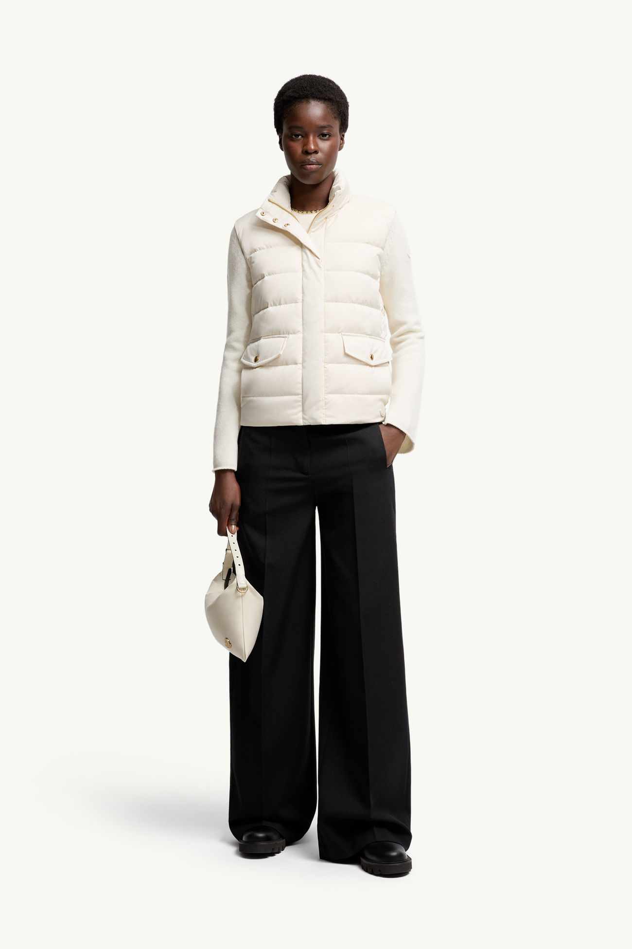 Besset Daunenweste Damen Weiß-Elfenbein Moncler 0