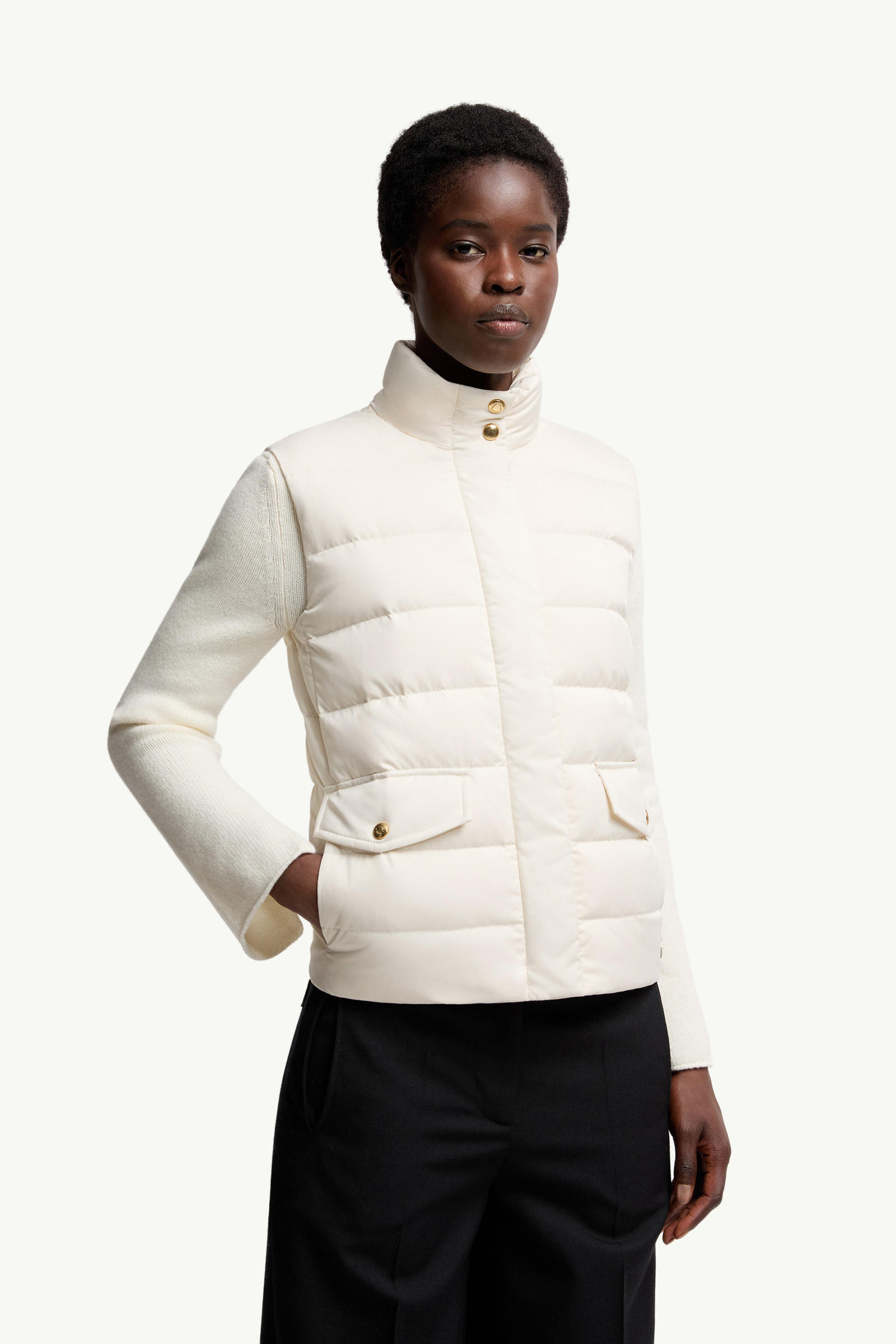 Besset Daunenweste Damen Weiß-Elfenbein Moncler 3