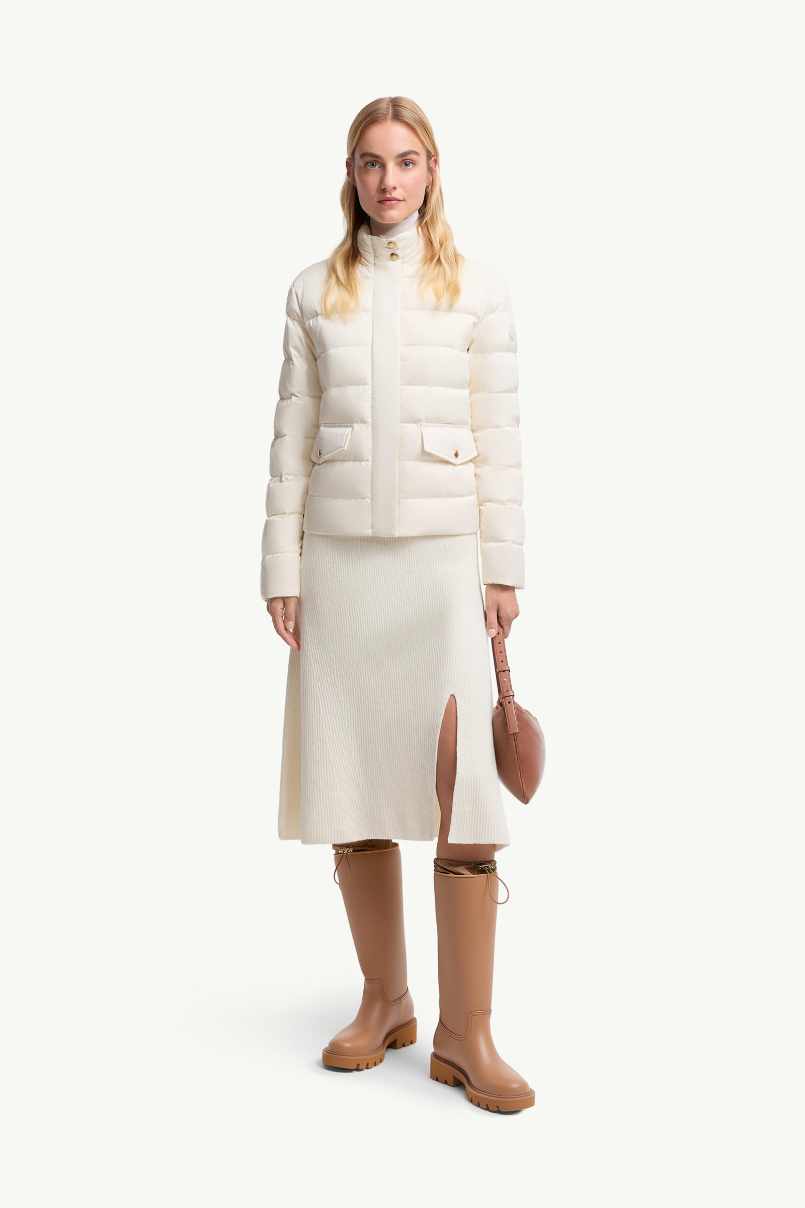Bessettes Short Down Jacket Women White Ivory Moncler 0