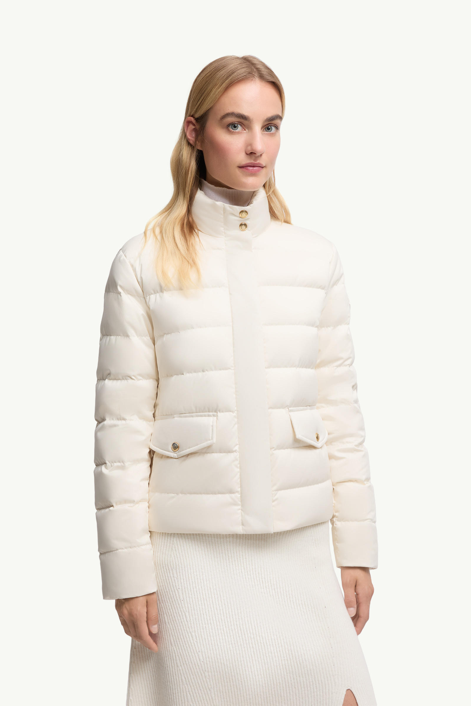Bessettes Short Down Jacket Women White Ivory Moncler 3