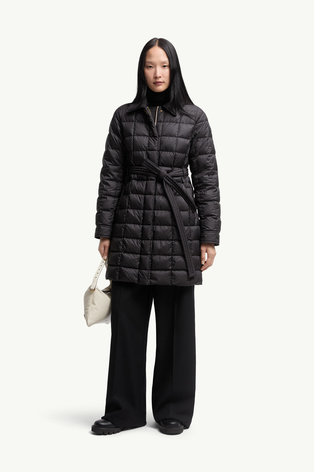 Gresillon Belted Long Down Jacket Women Black Moncler 0