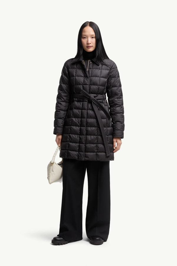 Gresillon Belted Long Down Jacket Women Black Moncler 0