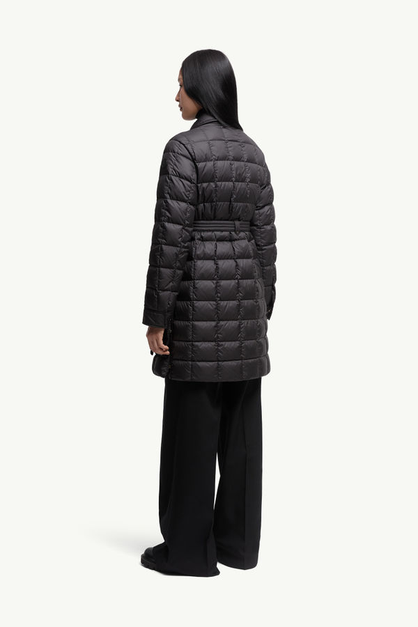 Gresillon Belted Long Down Jacket Women Black Moncler 4