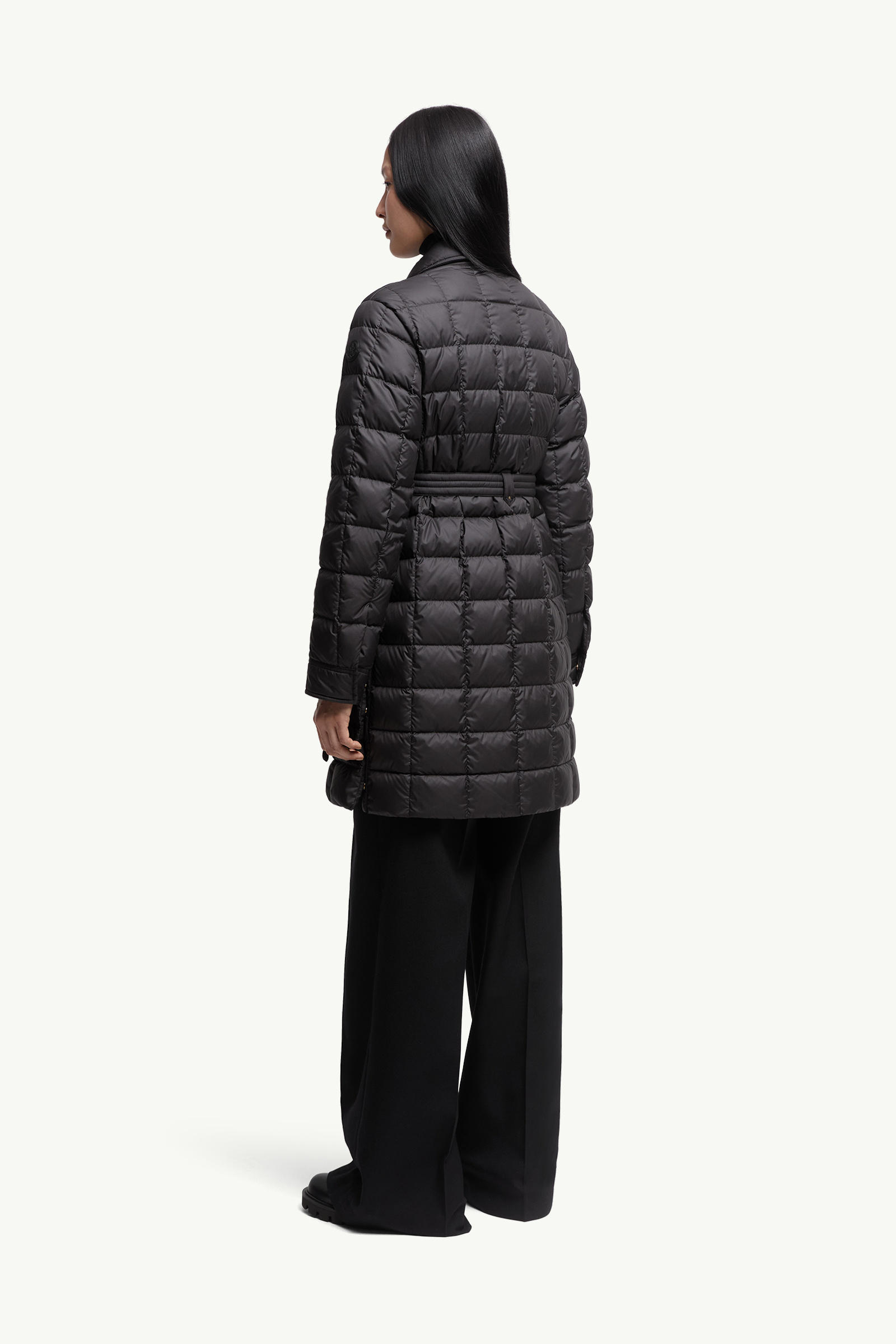 Gresillon Belted Long Down Jacket Women Black Moncler 4