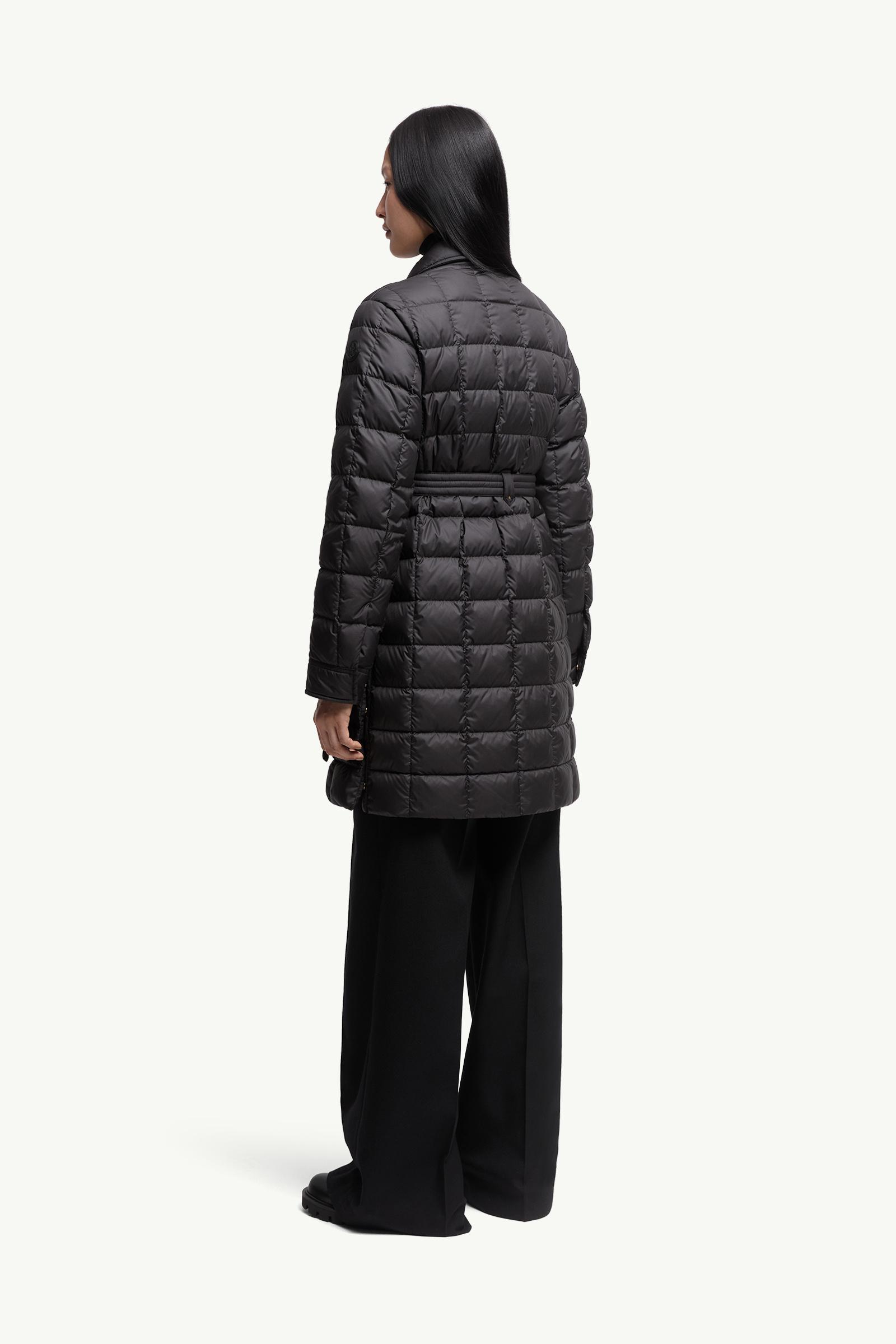 MONCLER ブラック ロングダウンジャケット 本物 ブラック Hirma ロングダウンジャケット : ロングジャケット