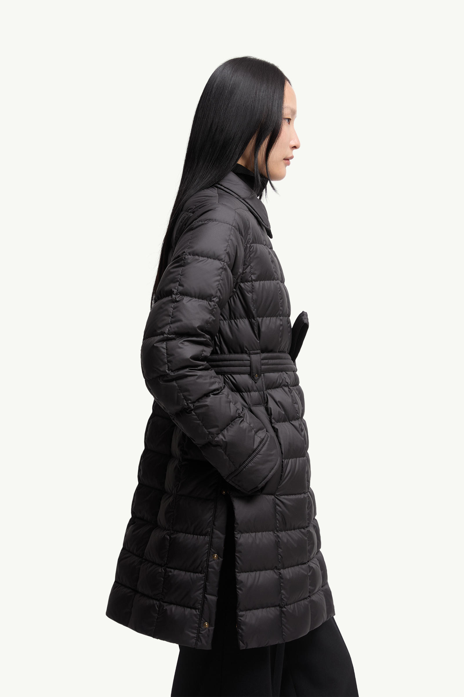Gresillon Belted Long Down Jacket Women Black Moncler 5